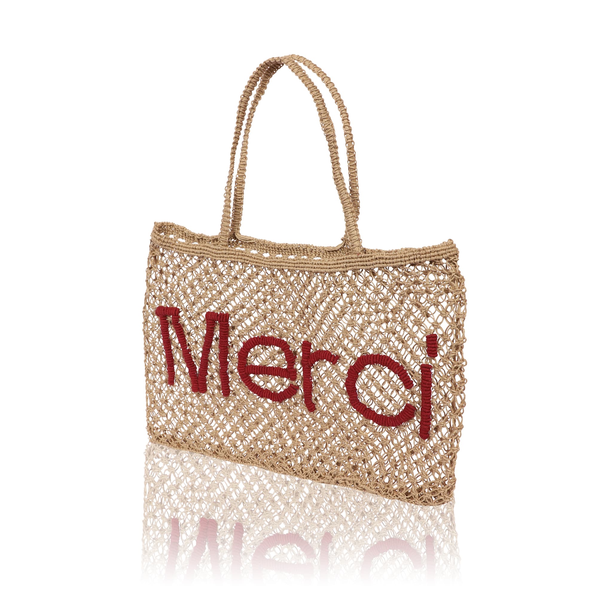 MERCI JUTE MACRAME  TOTE BAG