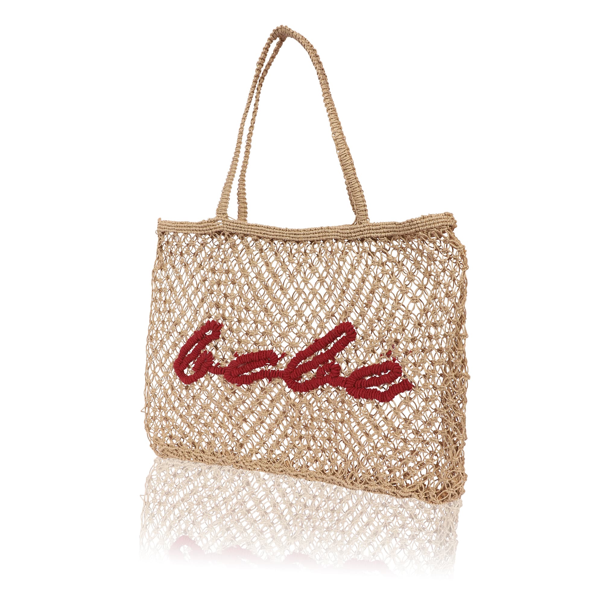 BABE JUTE MACRAME  TOTE BAG