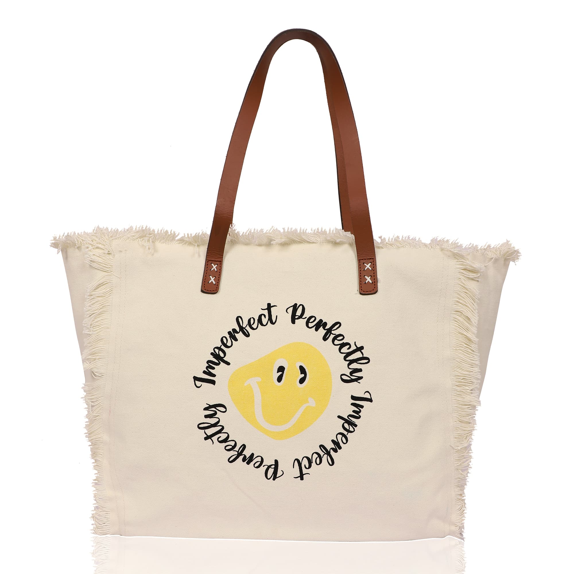 PERFECT SMILEY  PRINT BEACH BAG