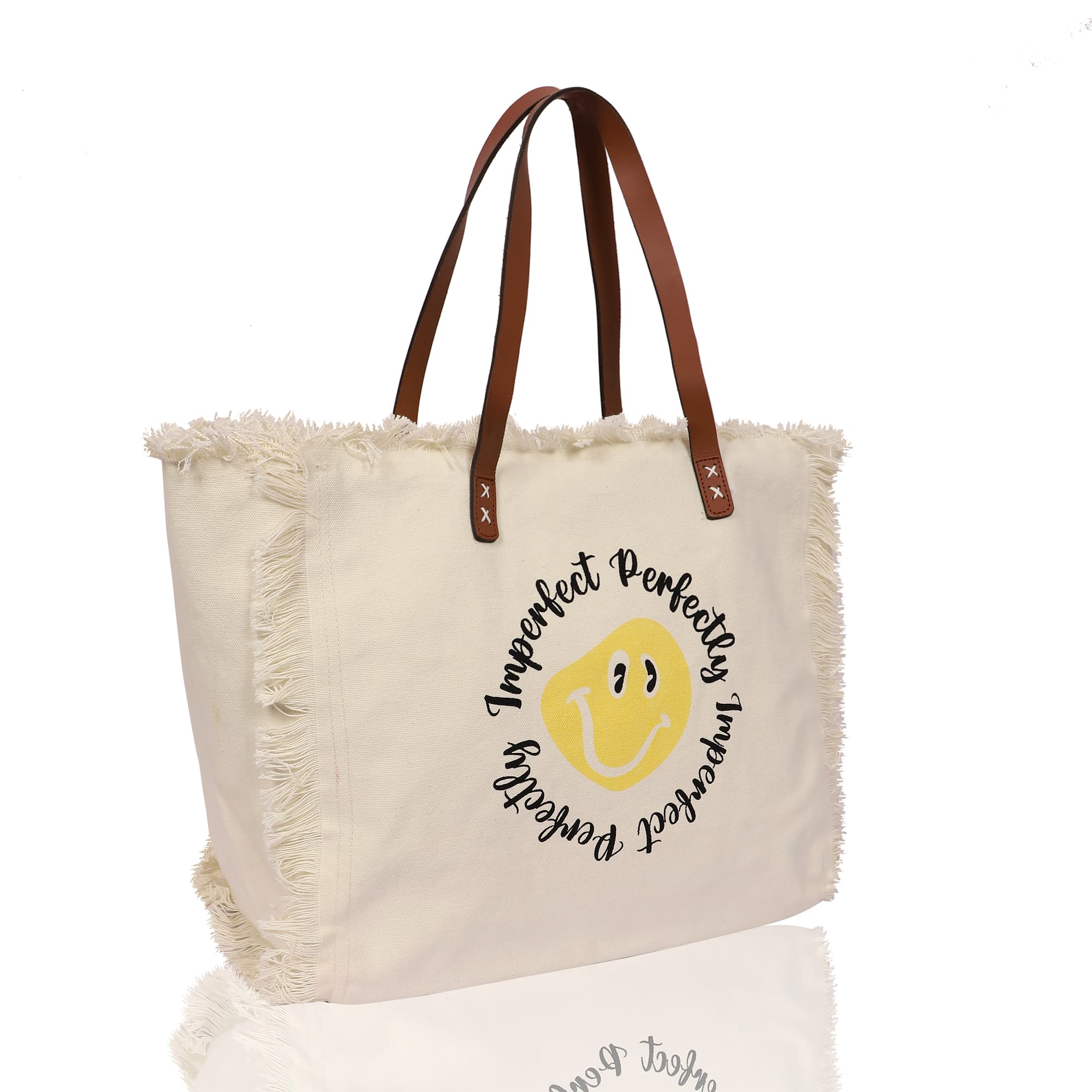 PERFECT SMILEY  PRINT BEACH BAG