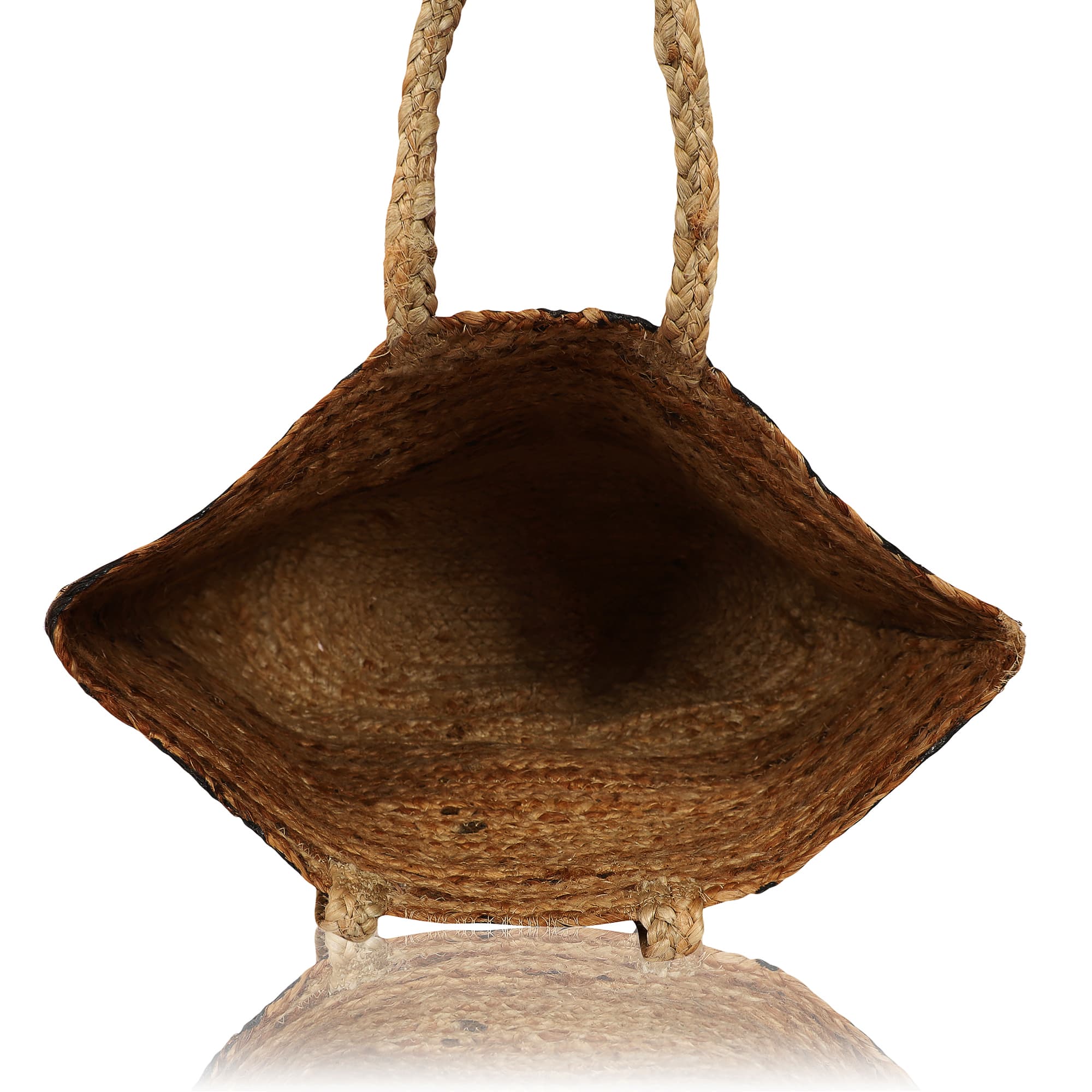 LEOPARD PRINT BRAIDED JUTE TOTE BAG