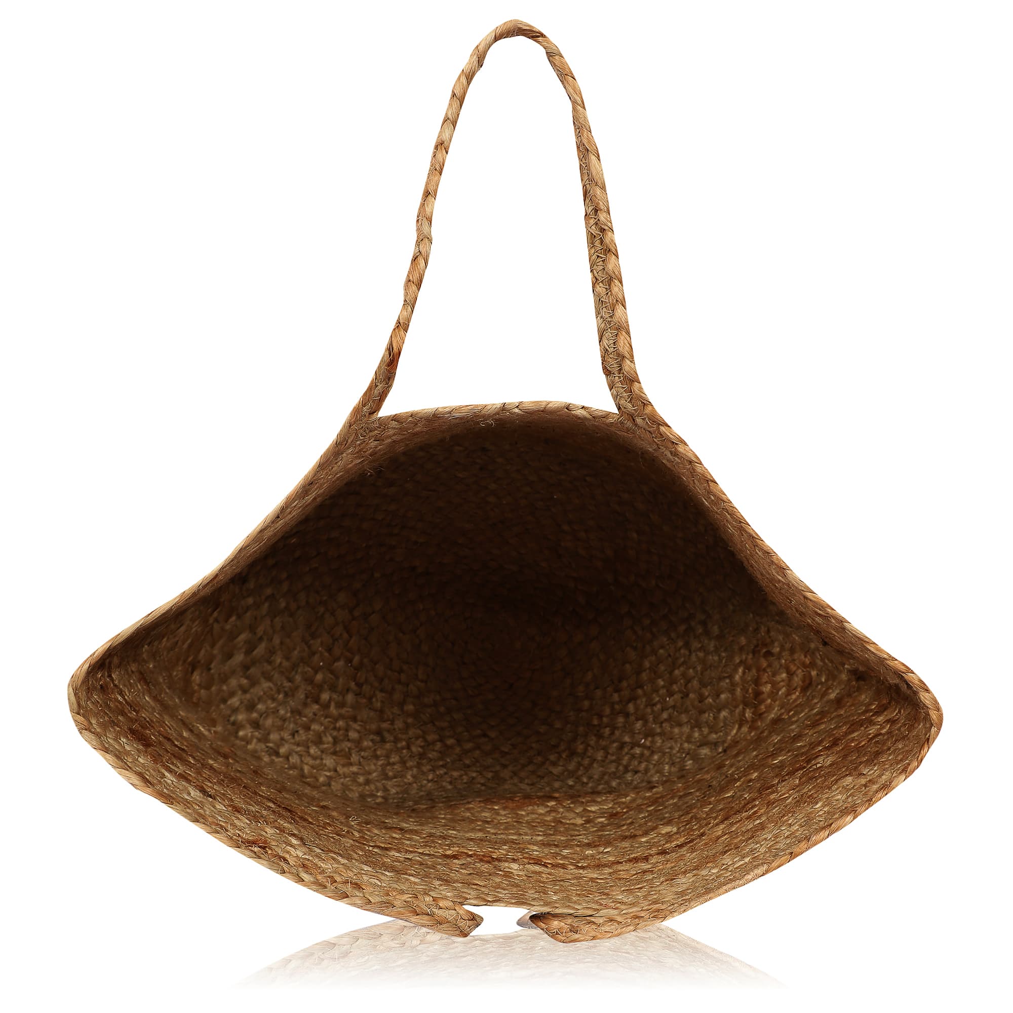 GREEN ZIG ZAG STRIPE  JUTE TOTE BAG