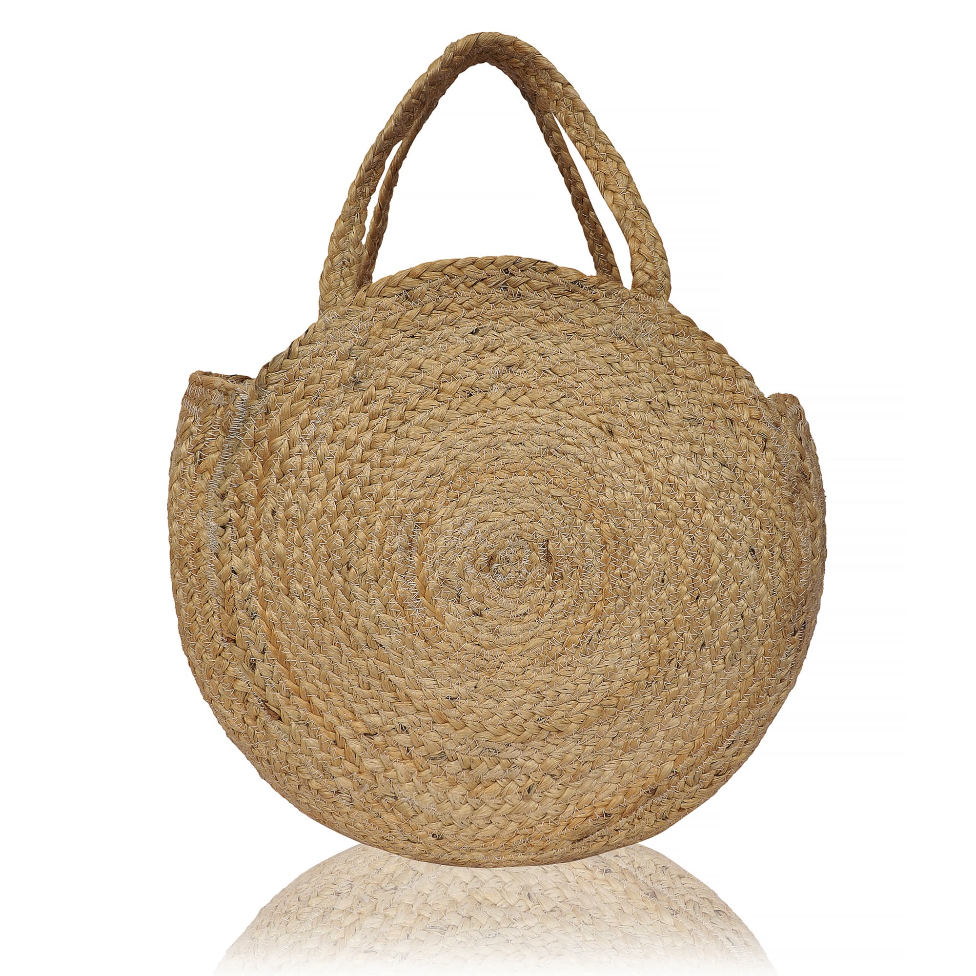 PLAIN JUTE  ROUND TOTE BAG