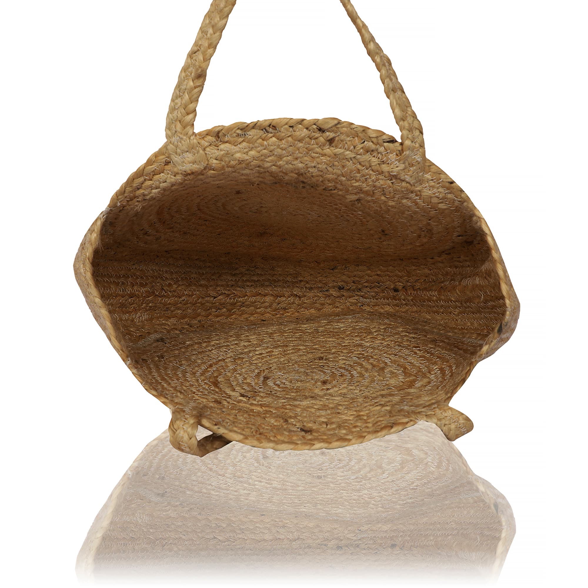PLAIN JUTE  ROUND TOTE BAG
