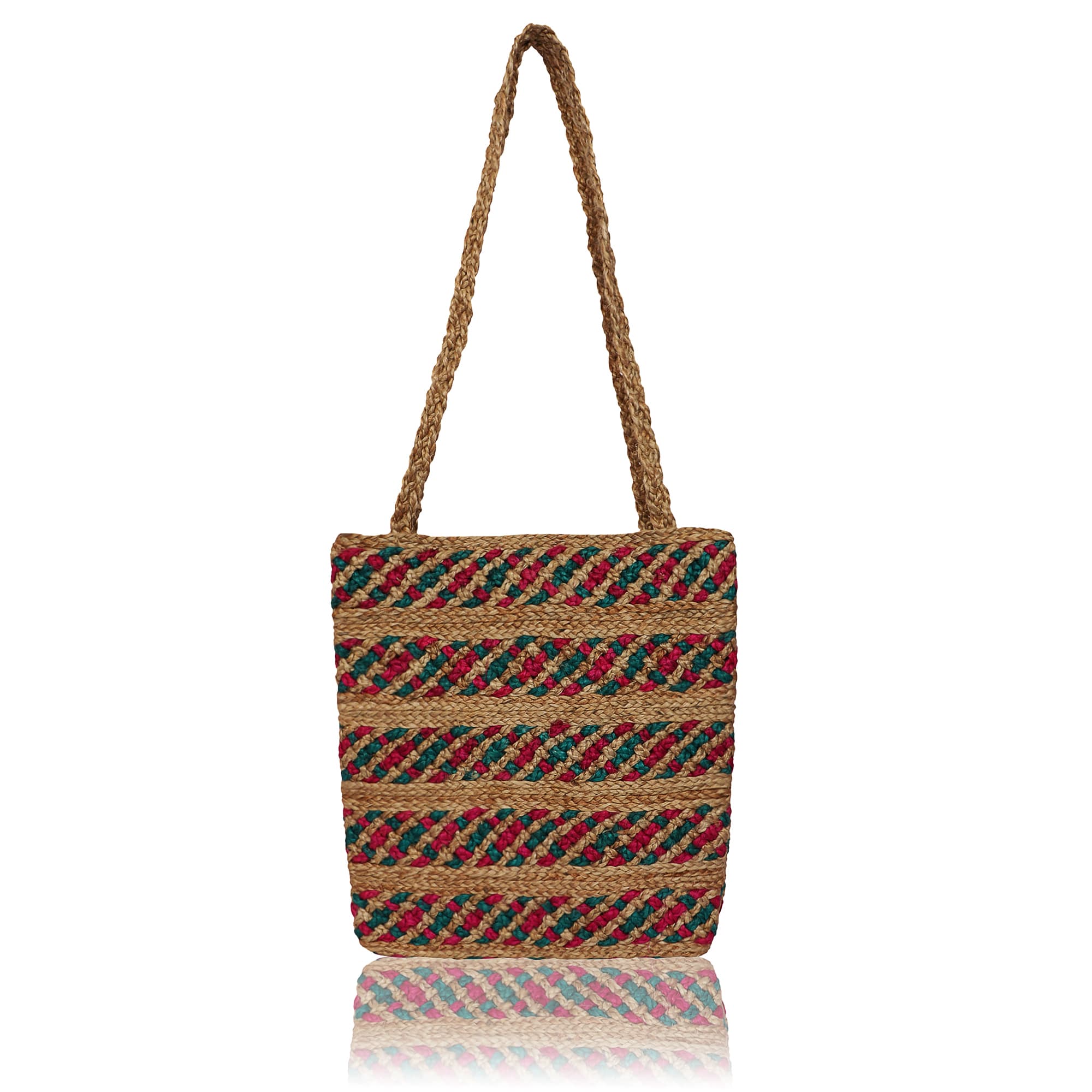 MULTI JUTE BRAIDED CROSSBODY BAG