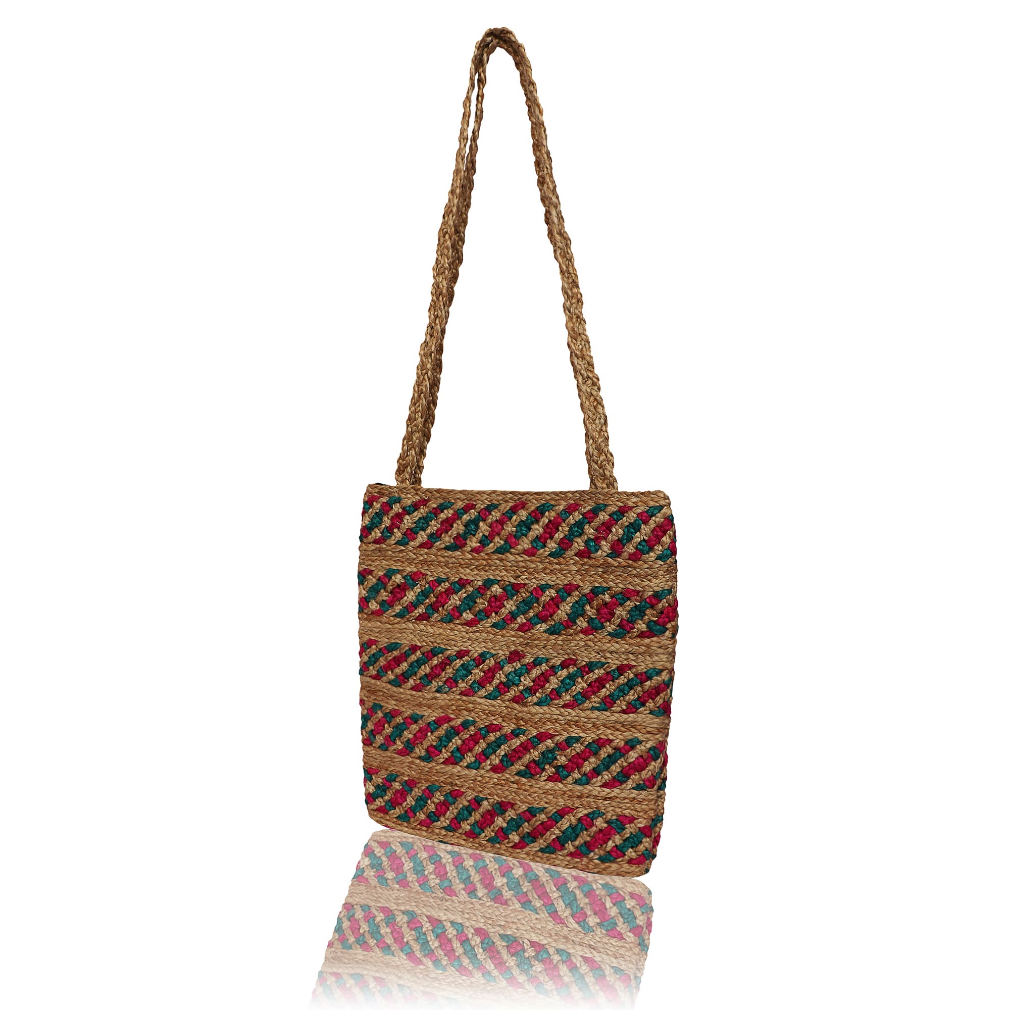 MULTI JUTE BRAIDED CROSSBODY BAG