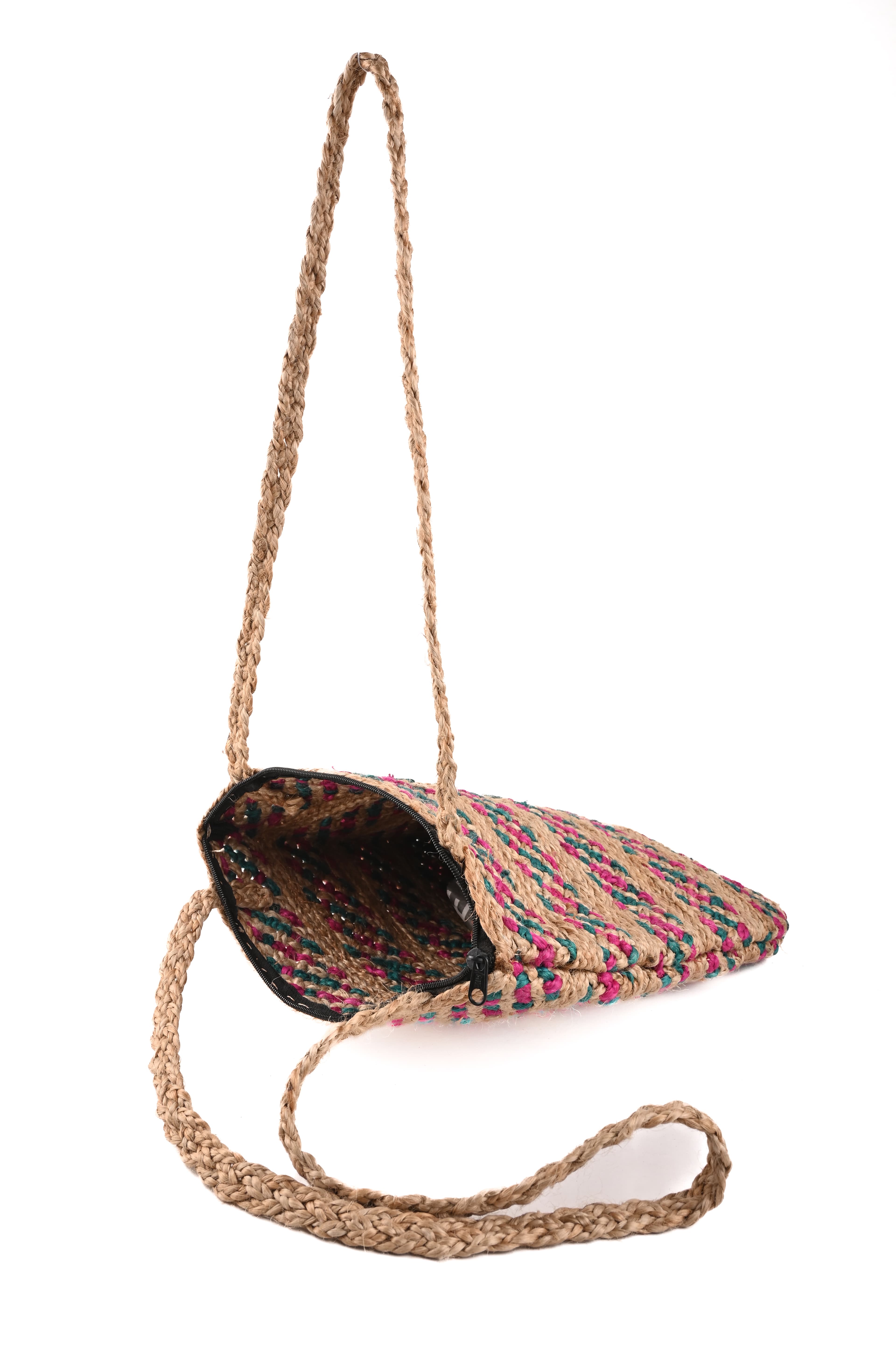 MULTI JUTE BRAIDED CROSSBODY BAG