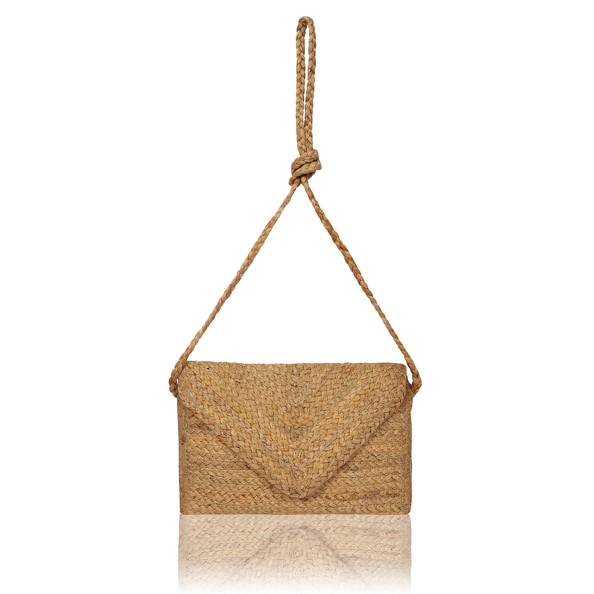 JUTE BRAIDED CLUTCH BAG
