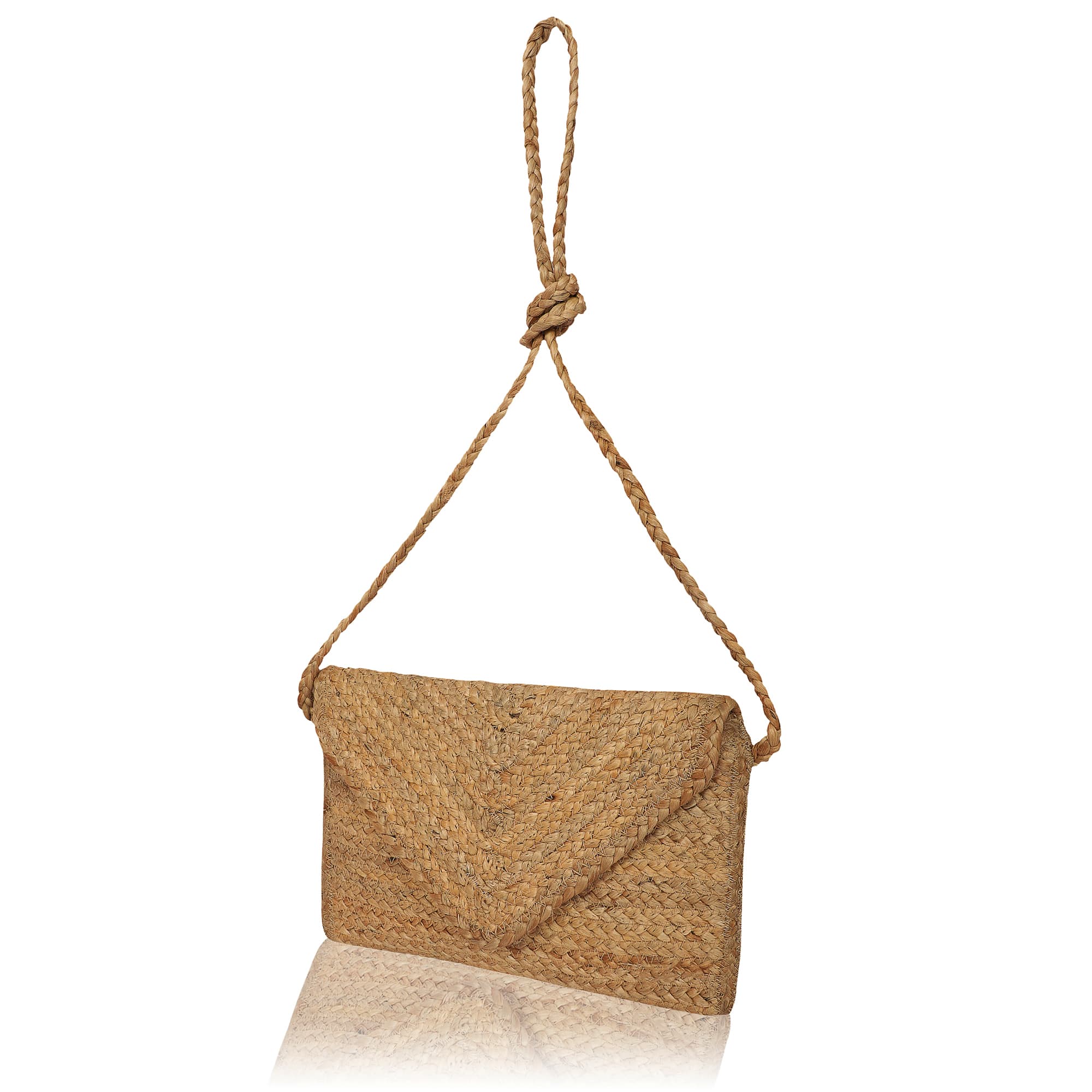 JUTE BRAIDED CLUTCH BAG