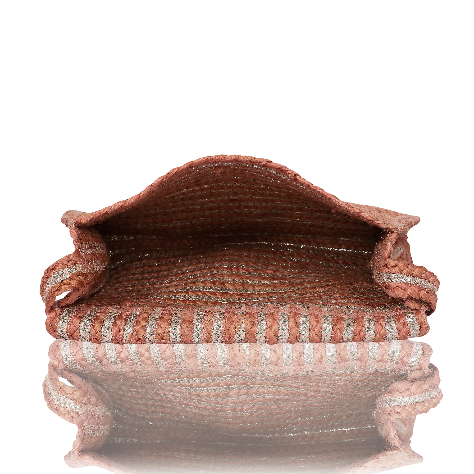 SILVER JUTE BRAIDED CROSSBODY BAG