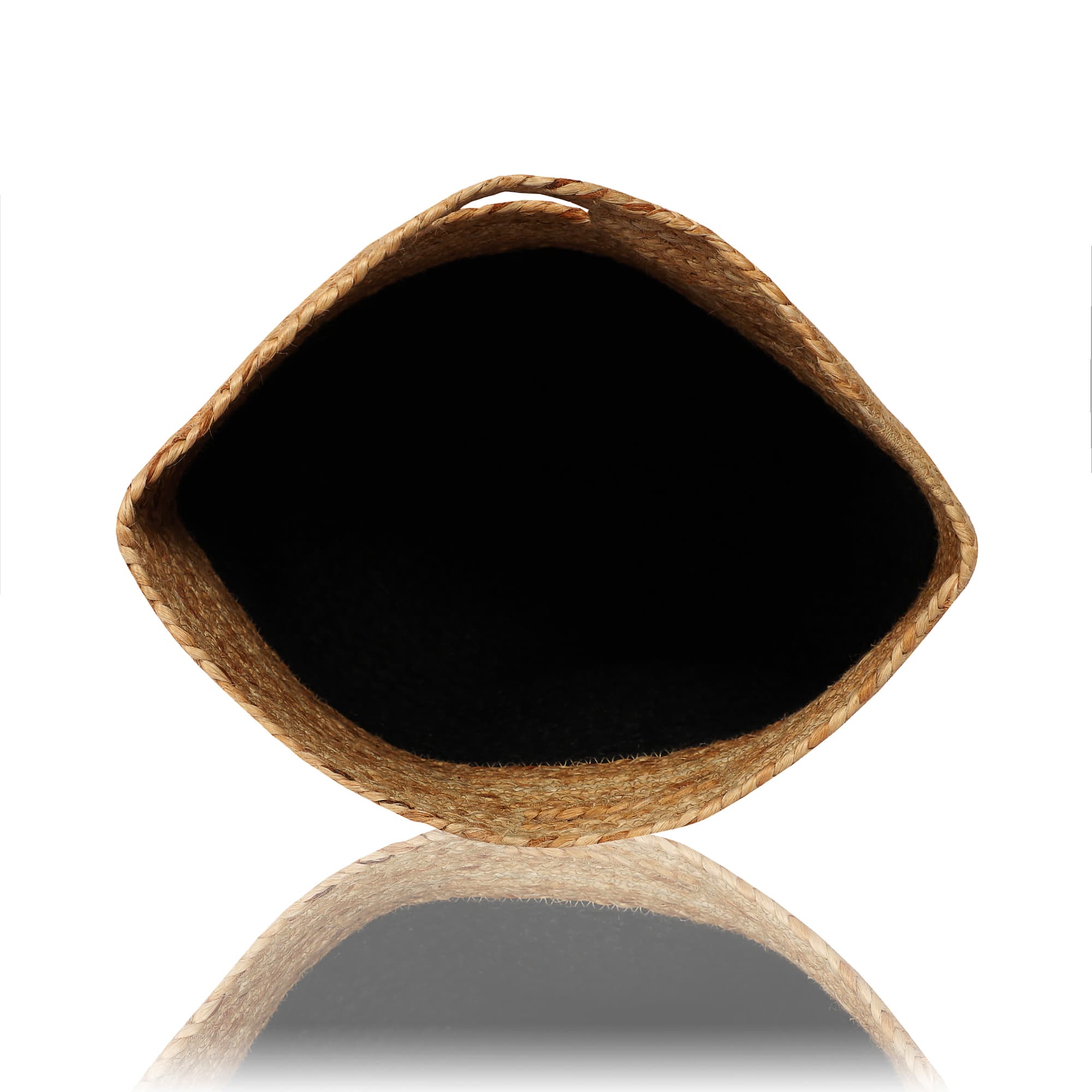 BLACK AND NATURAL JUTE BRAIDED BAG