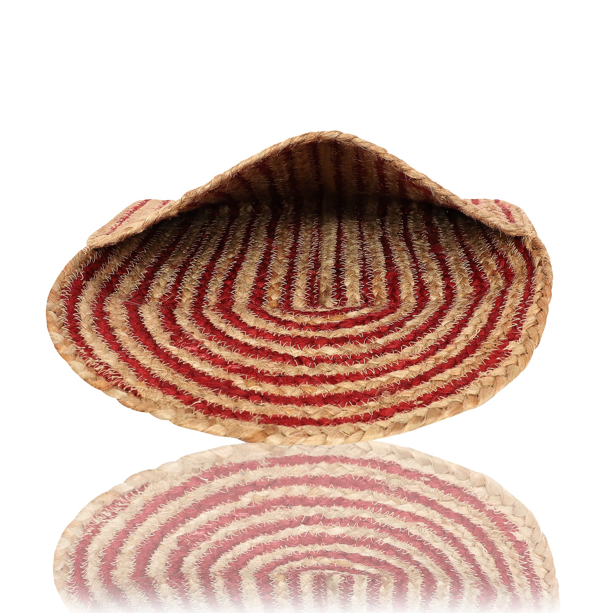 RED AND NATURAL BRAIDED JUTE  CLUTCH BAG