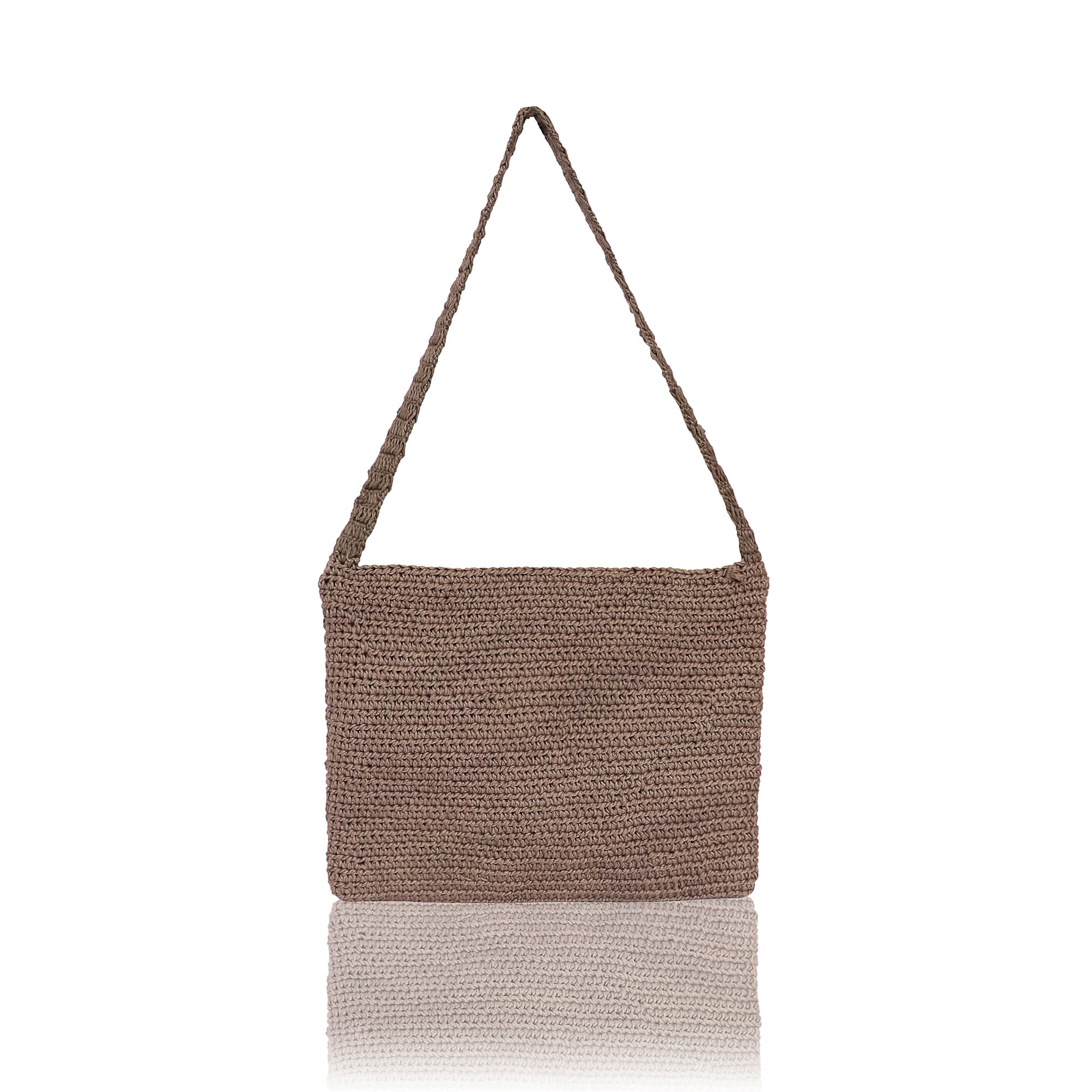 BEIGE CROCHET SHOULDER BAG