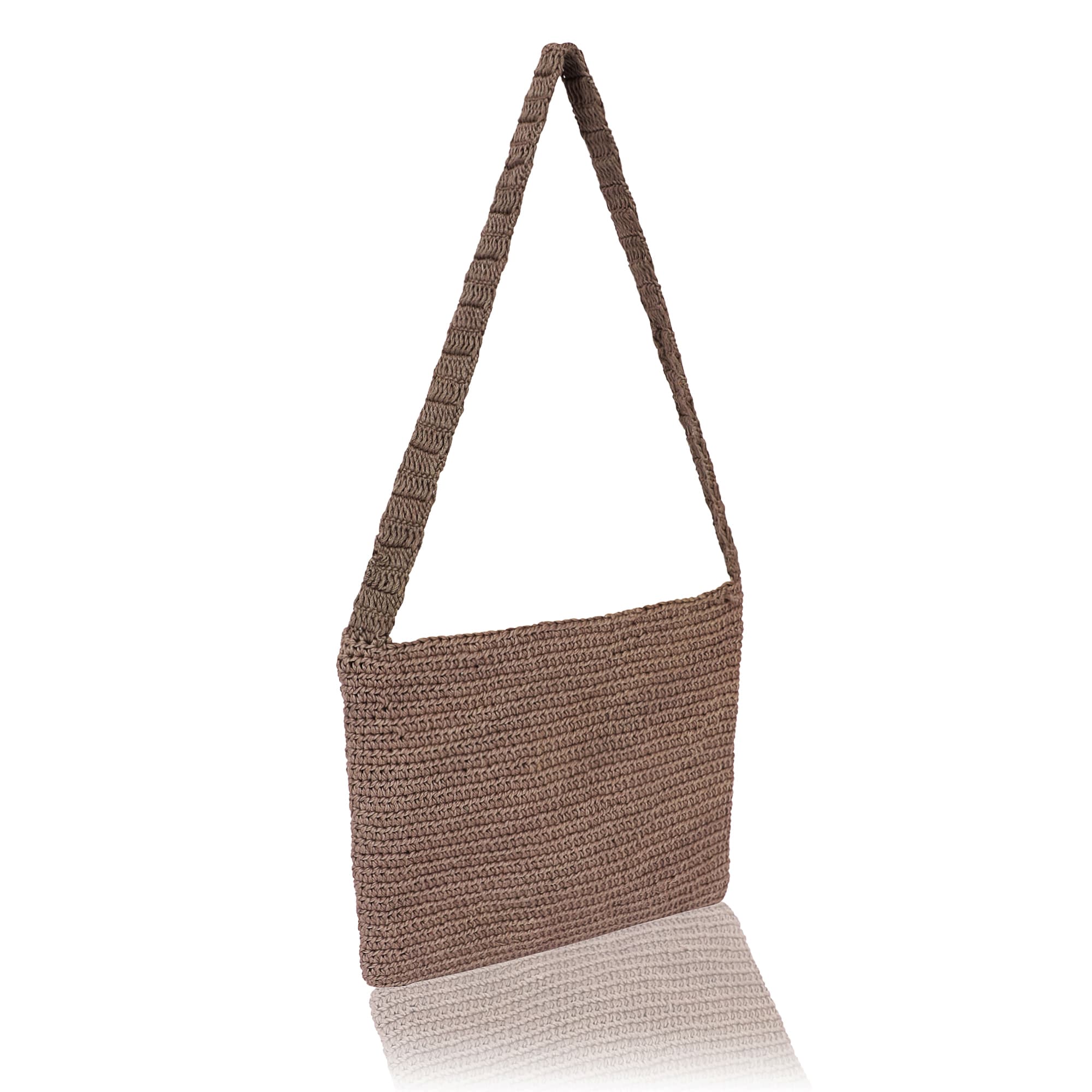 BEIGE CROCHET SHOULDER BAG