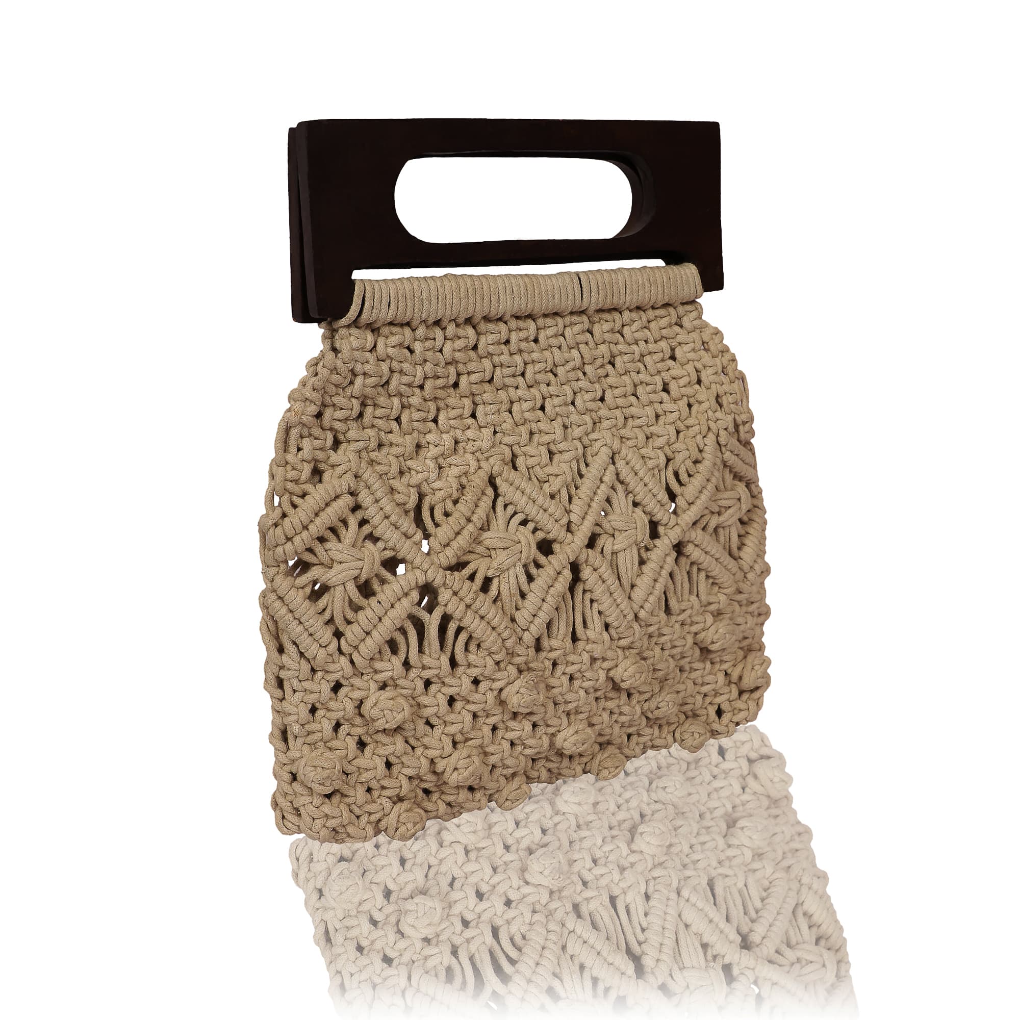 WHITE MACRAME BAG