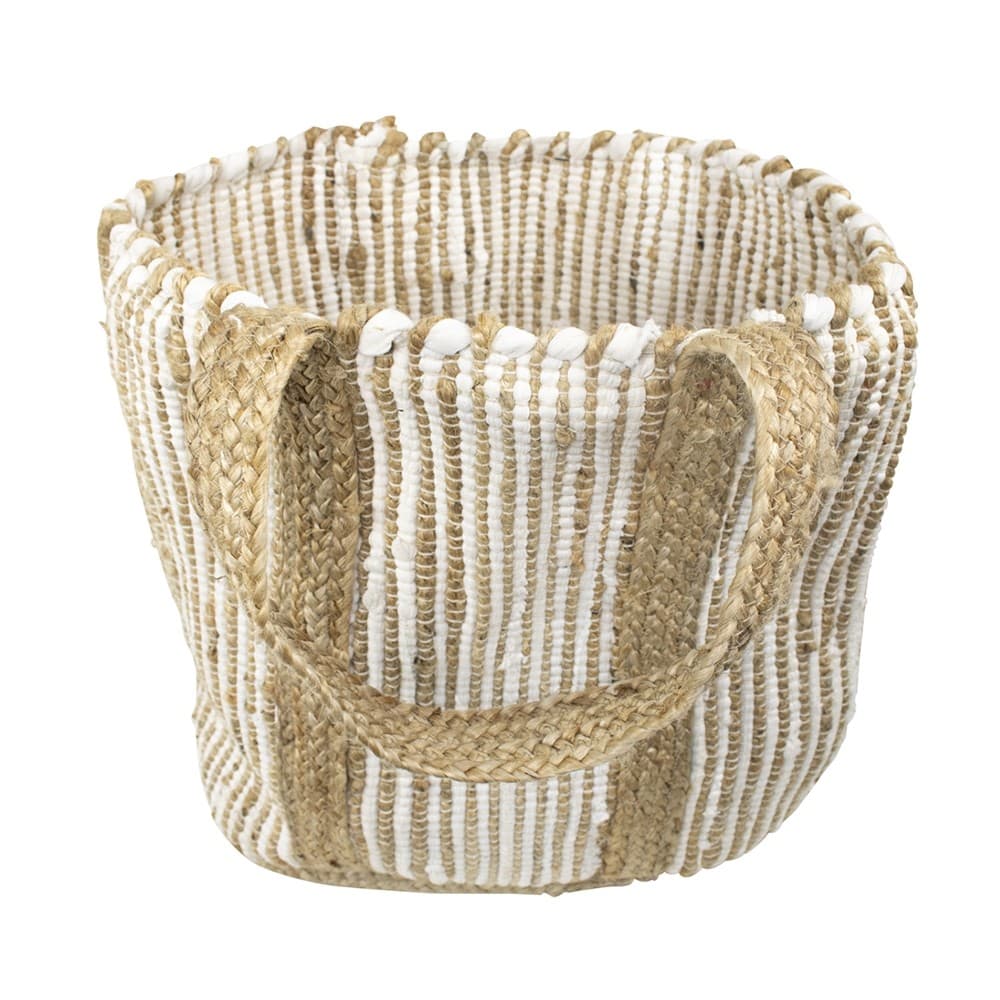 SOMEWHERE SUNNY WOVEN JUTE AND COTTON TOTE