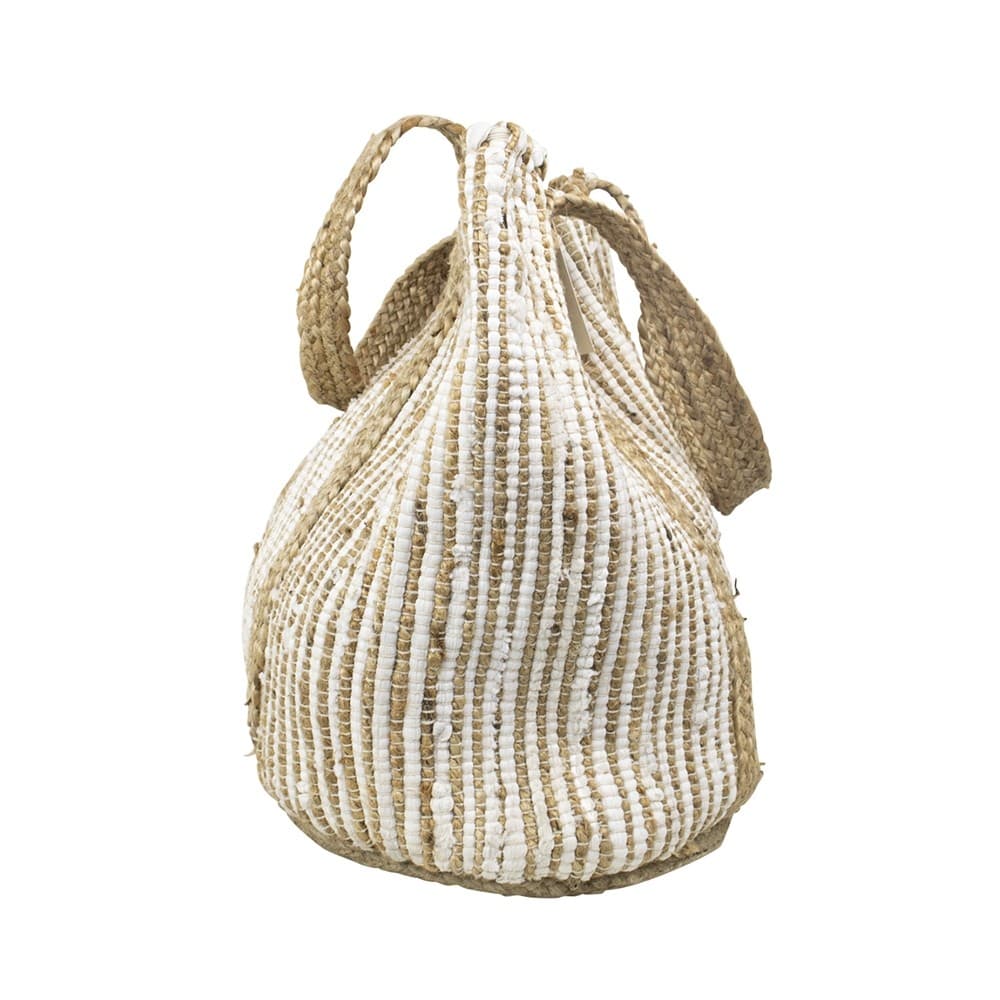 SOMEWHERE SUNNY WOVEN JUTE AND COTTON TOTE