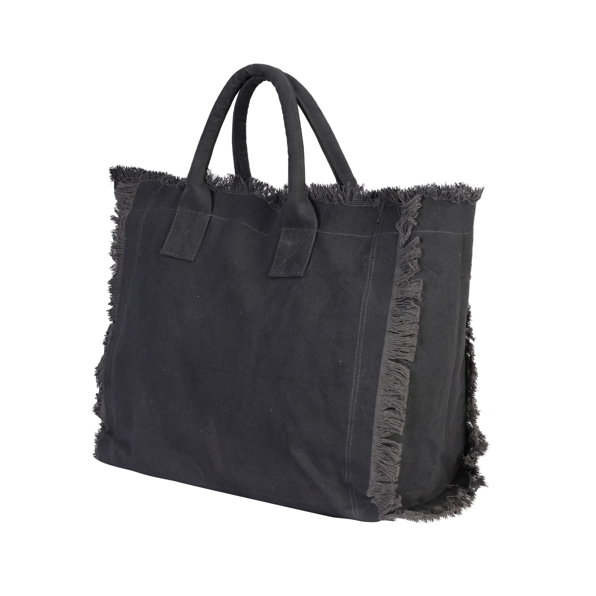 CANVAS HANDBAG WITH FRINGES TOTE BAG
