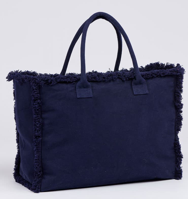 CANVAS HANDBAG WITH FRINGES TOTE BAG