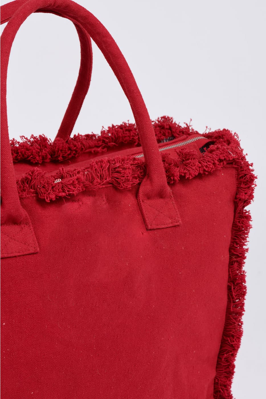 CANVAS HANDBAG WITH FRINGES TOTE BAG