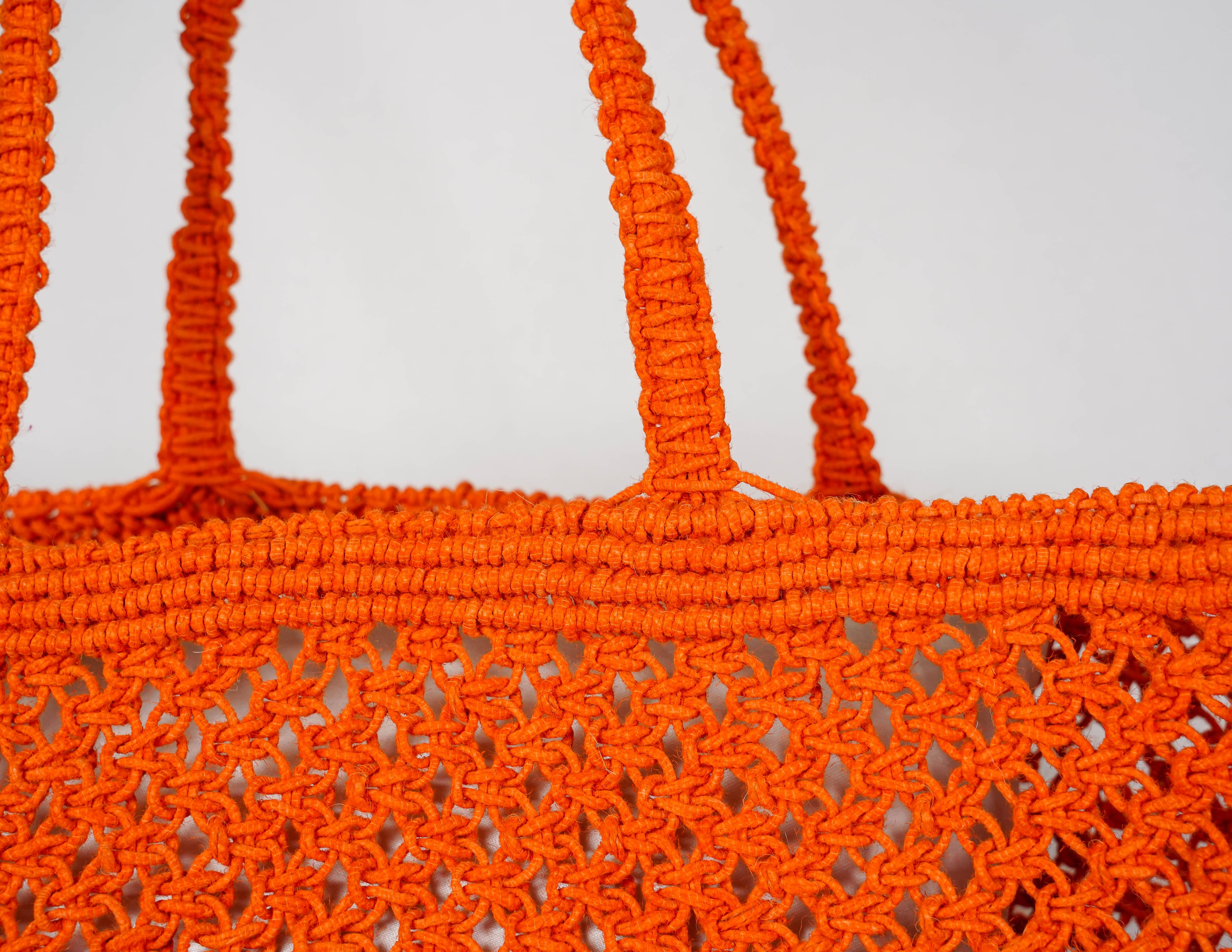 ORANGE JUTE TOTE BAG