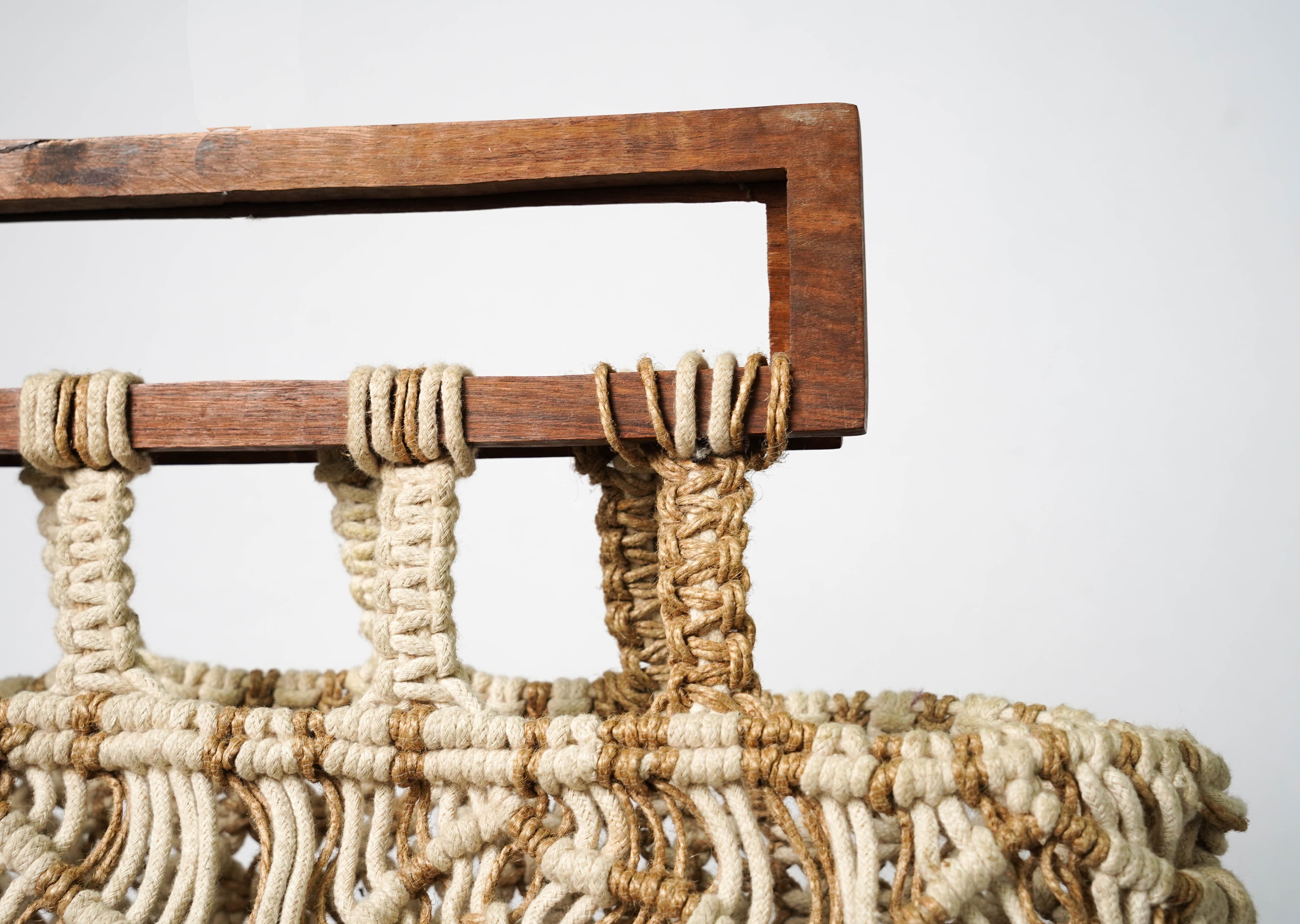 COTTON AND JUTE CROCHET BAG