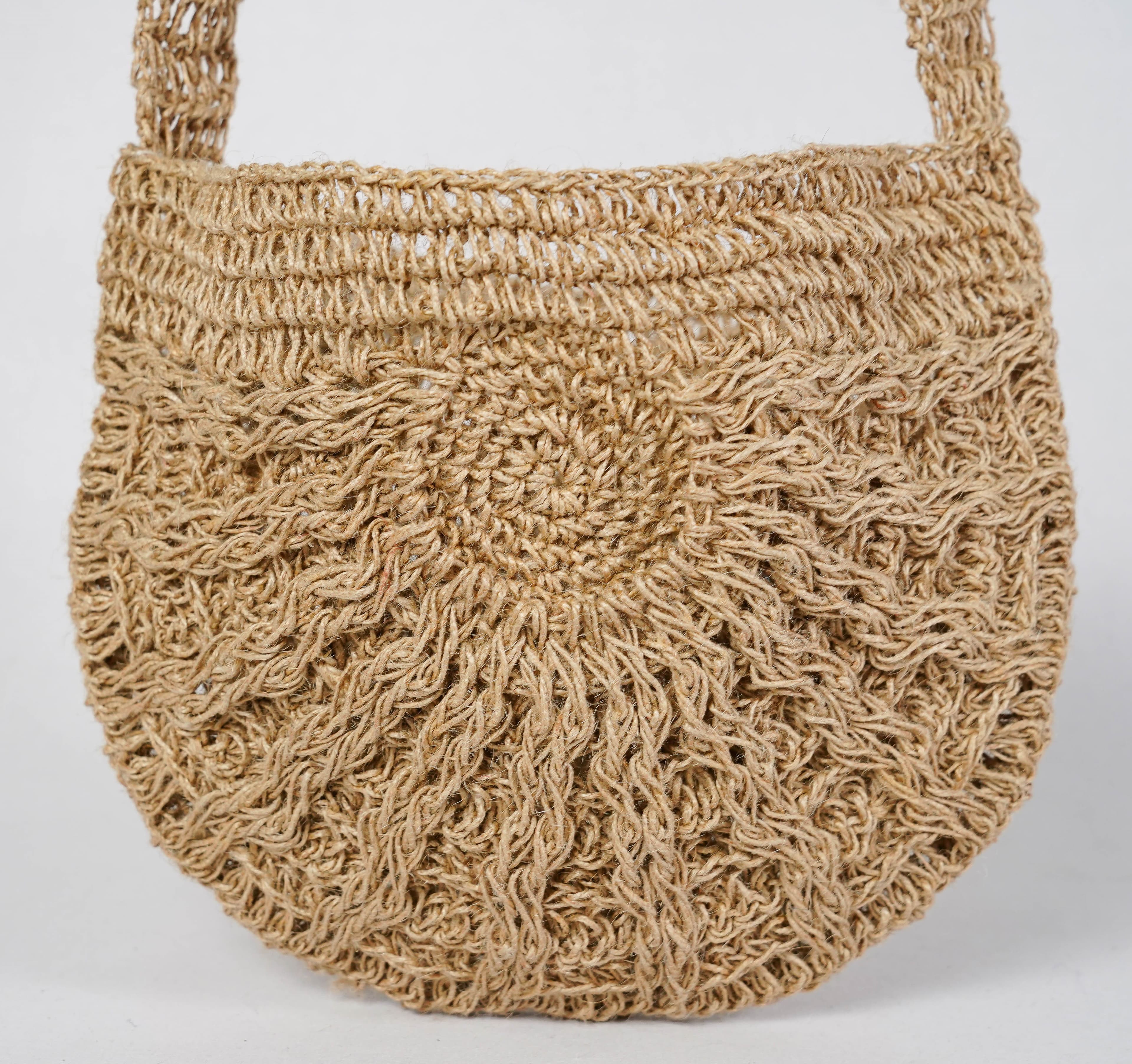 JUTE CROCHET CROSSBODY BAG