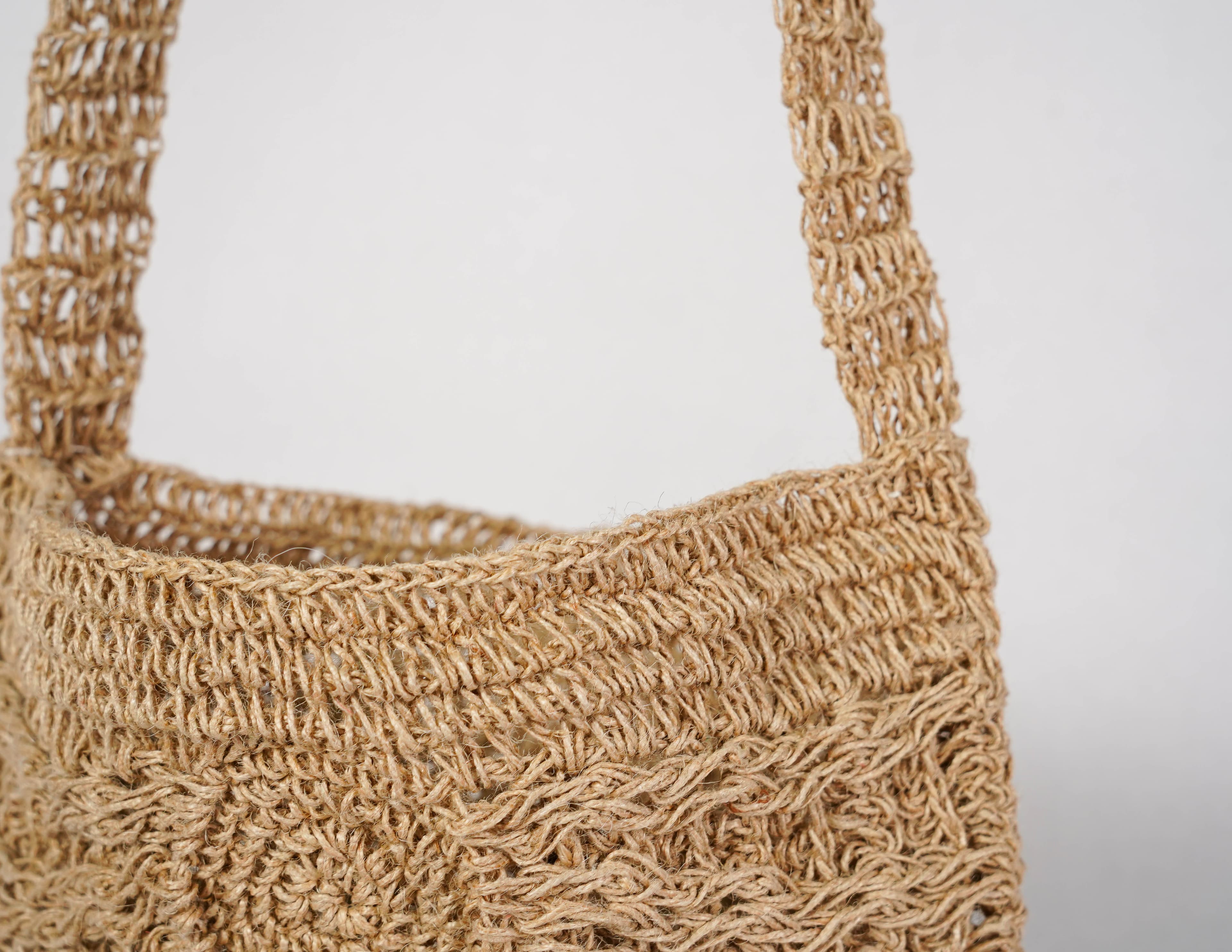 JUTE CROCHET CROSSBODY BAG