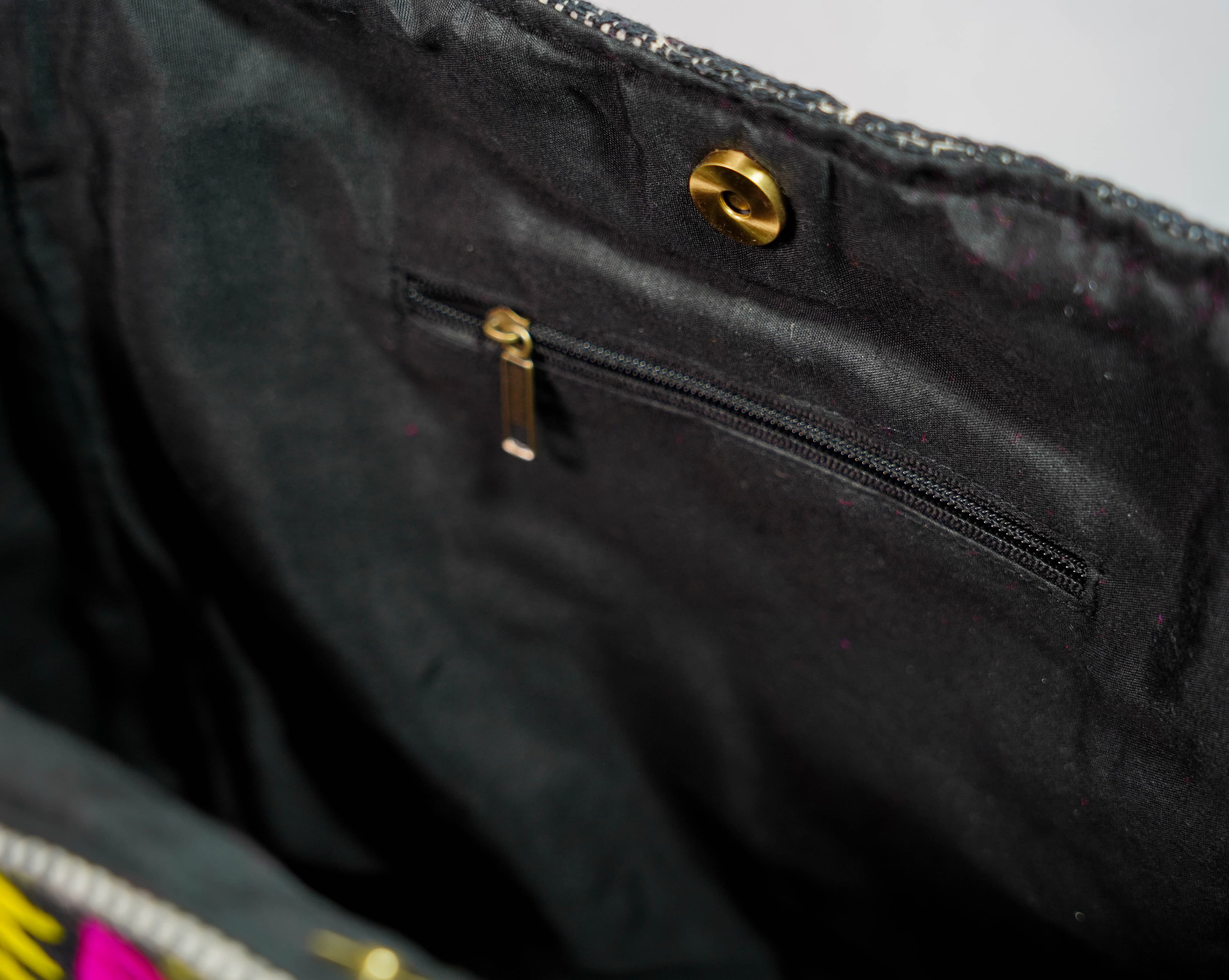 BLACK JACQUARD TOTE BAG