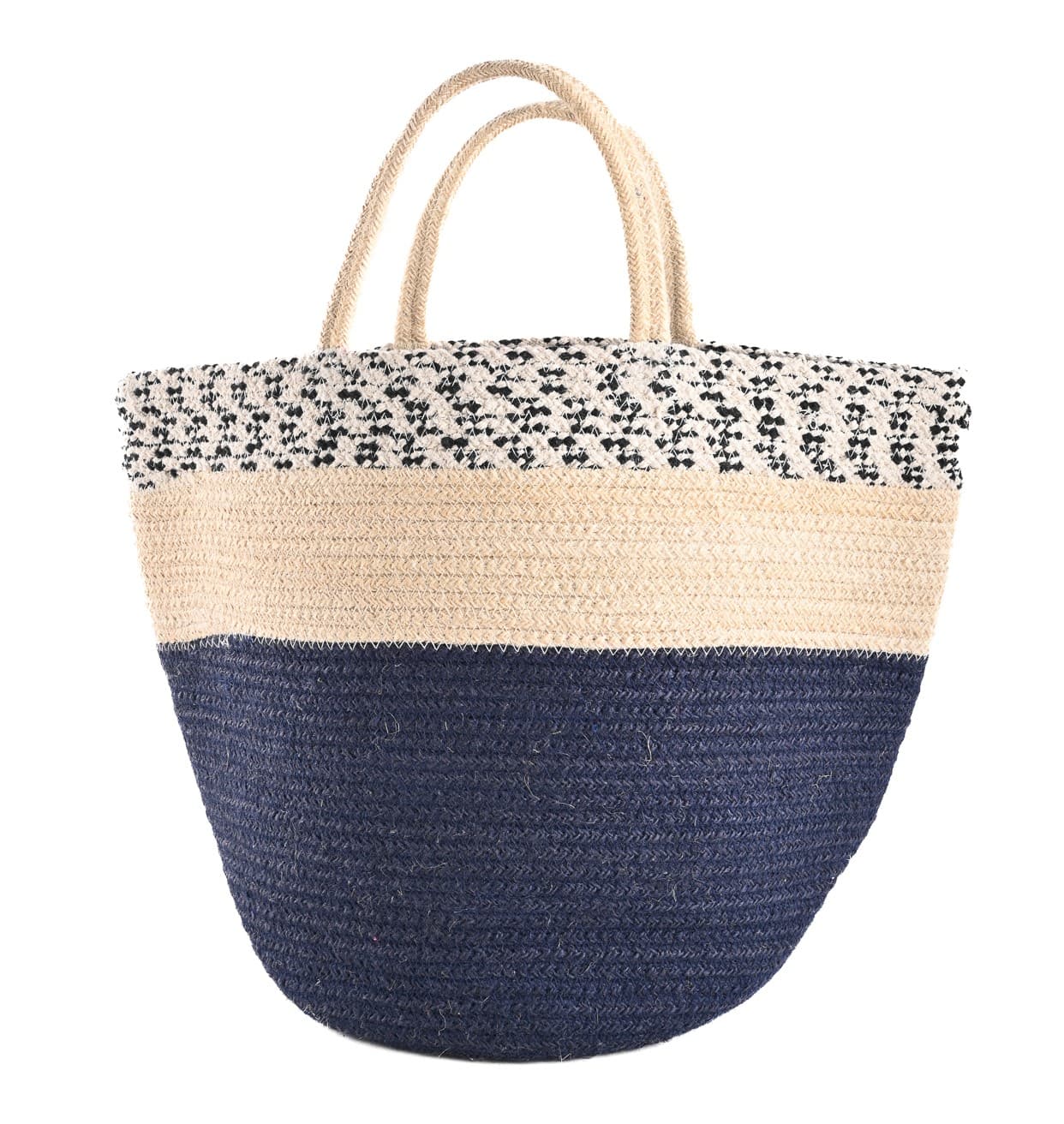 COTTON AND JUTE WOVEN TOTE BAG