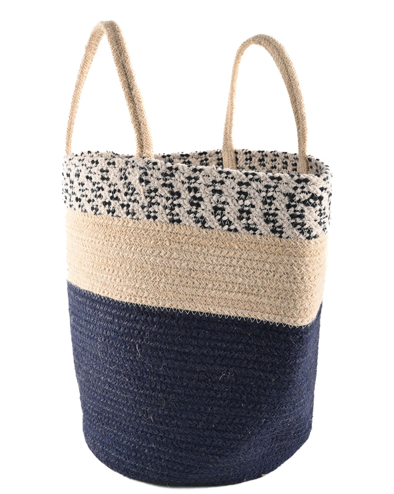 COTTON AND JUTE WOVEN TOTE BAG