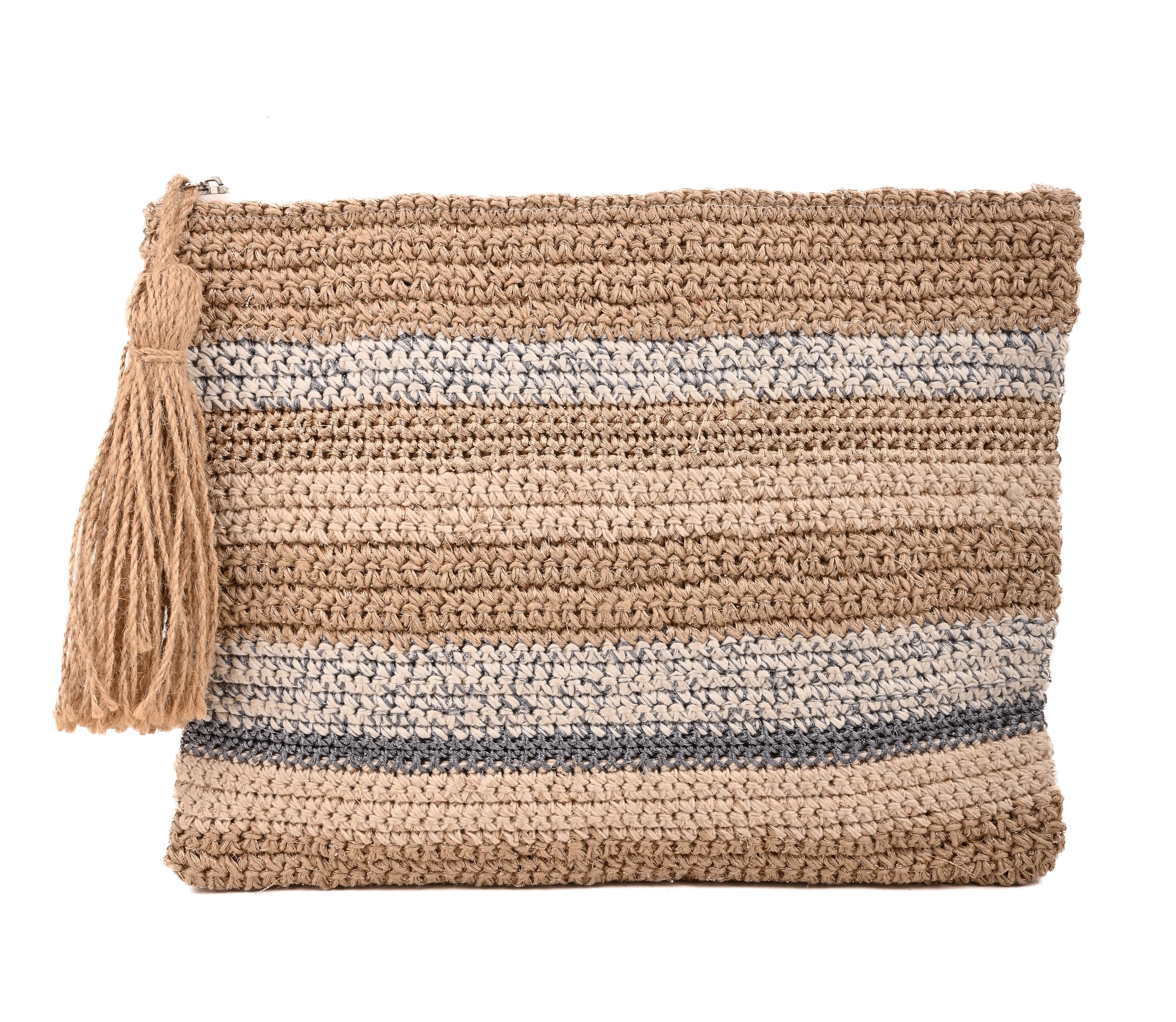 JUTE AND COTTON WOVEN POUCH