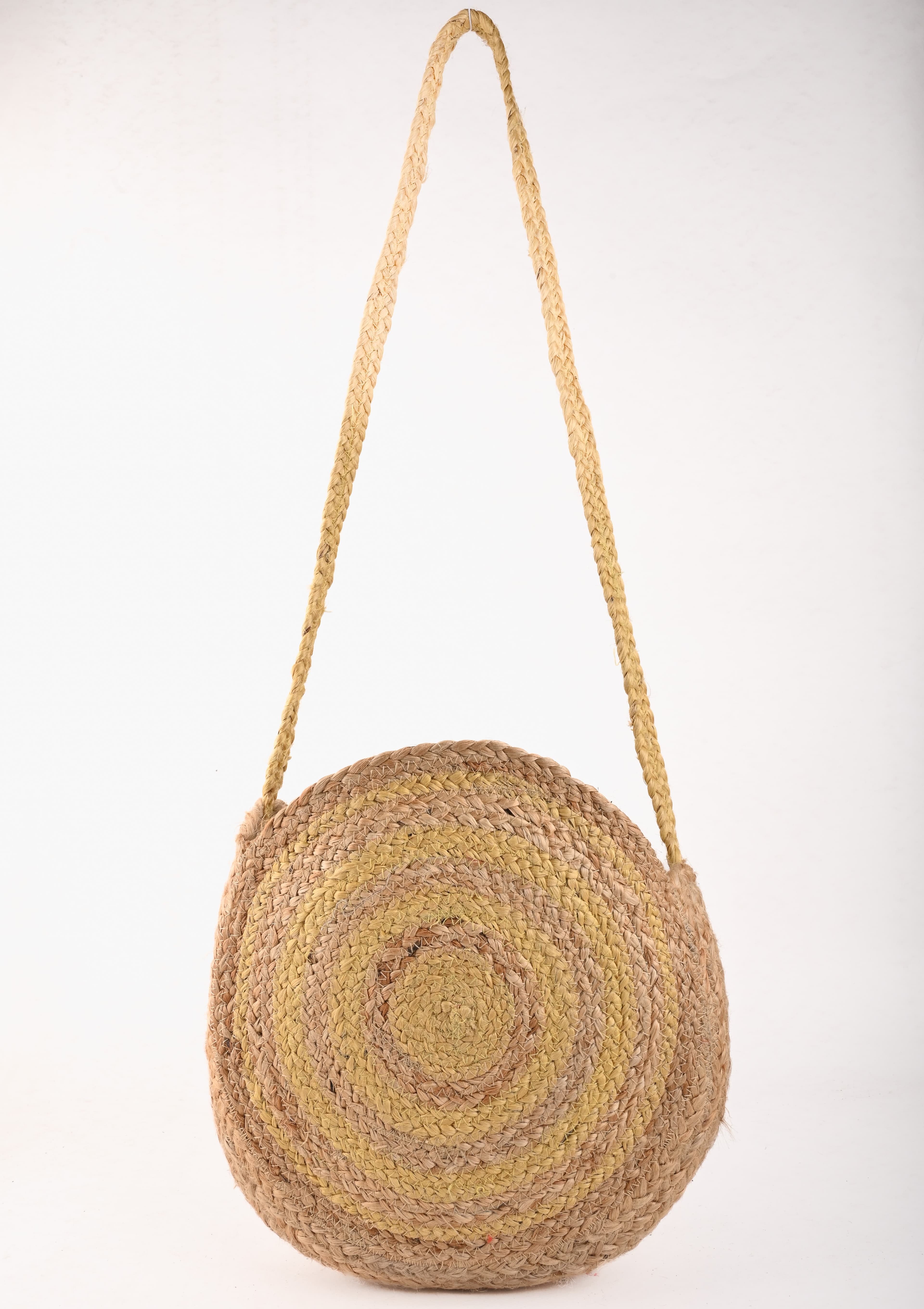 TWO TONE JUTE CROSSBODY BAG