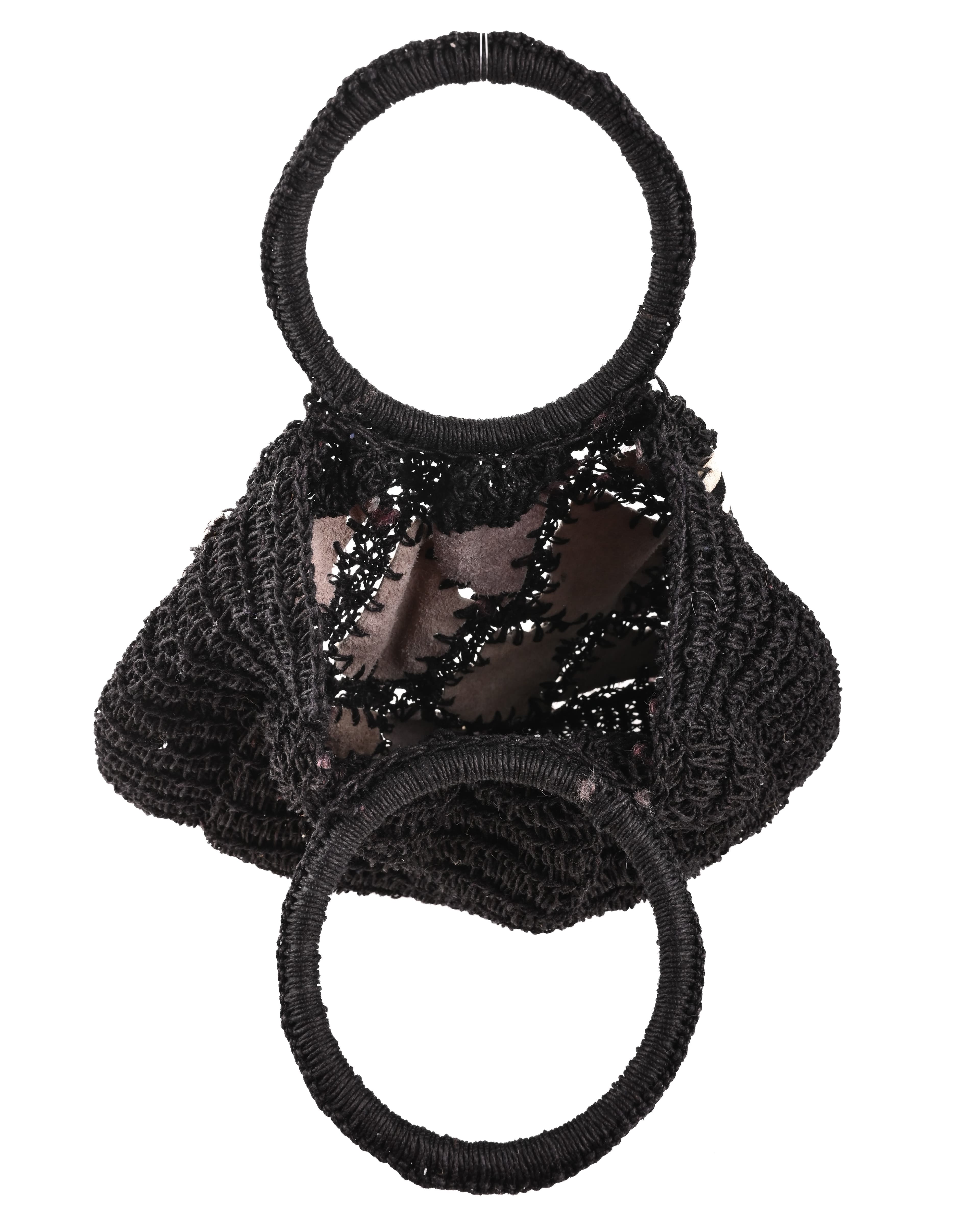 BLACKJUTE HANDBAG WITH ZEBRA PATCH WORK