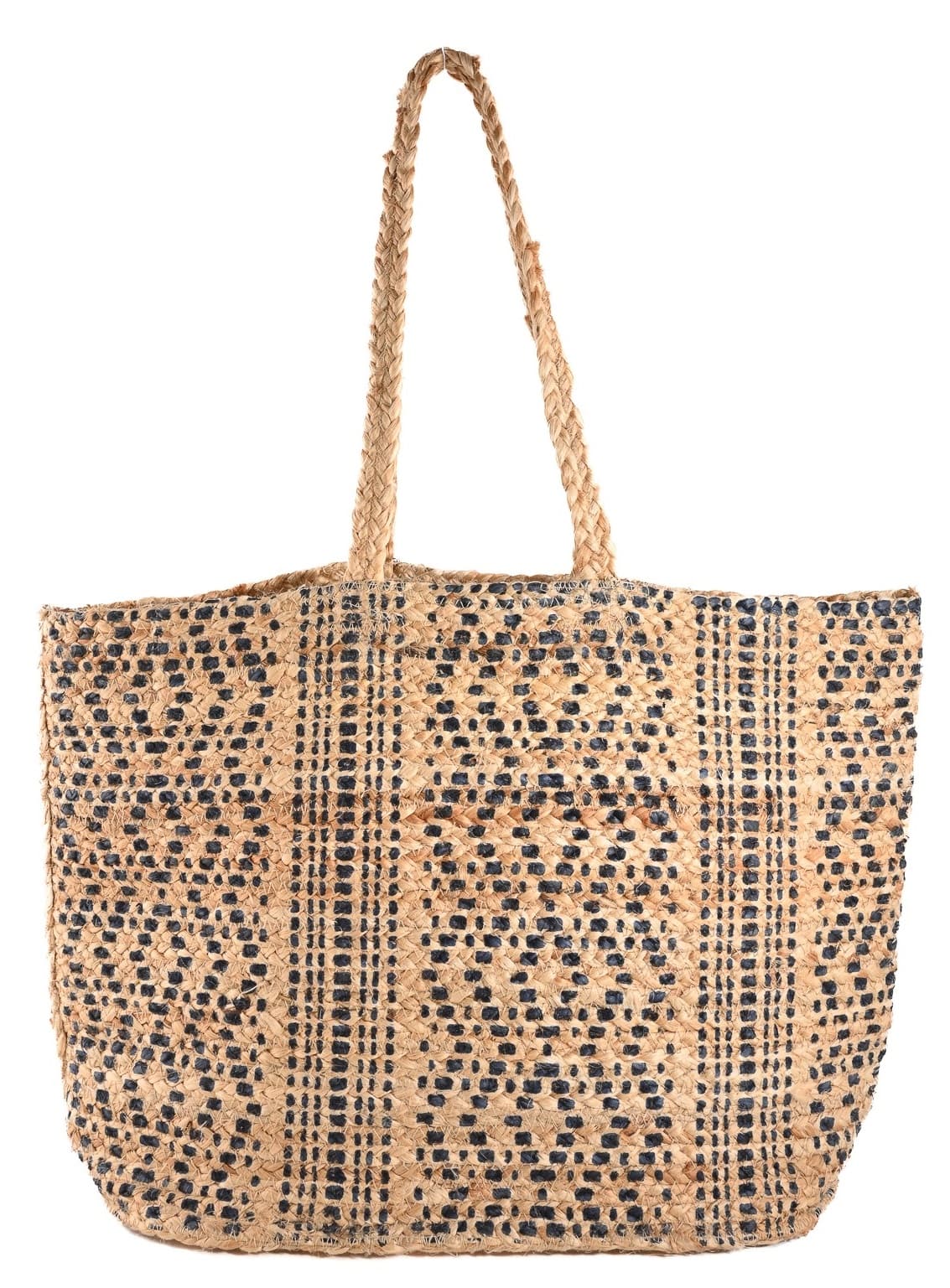 DOT PRINT JUTE TOTE BAG