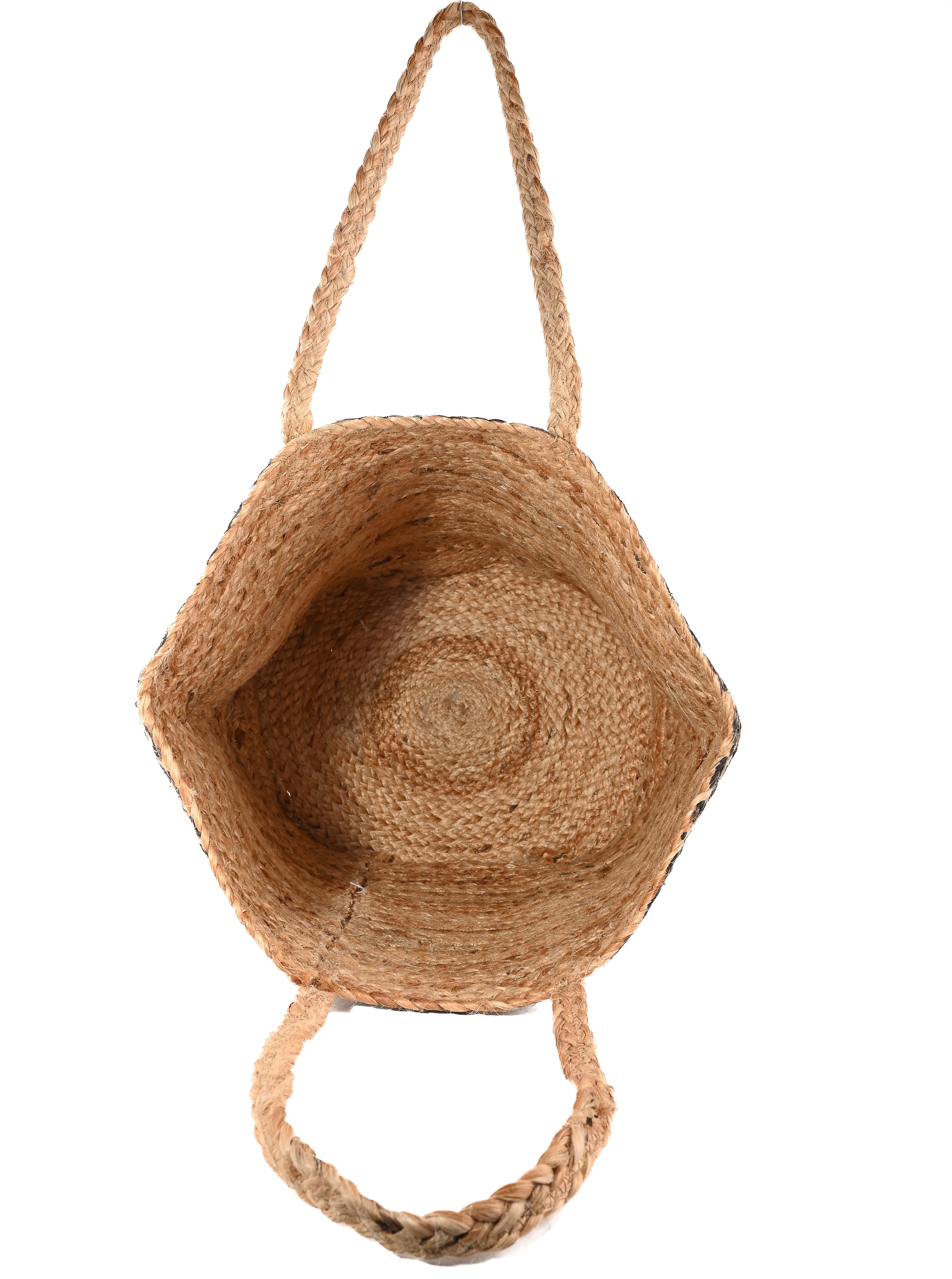 BLACK LEOPARD PRINT  JUTE TOTE BAG