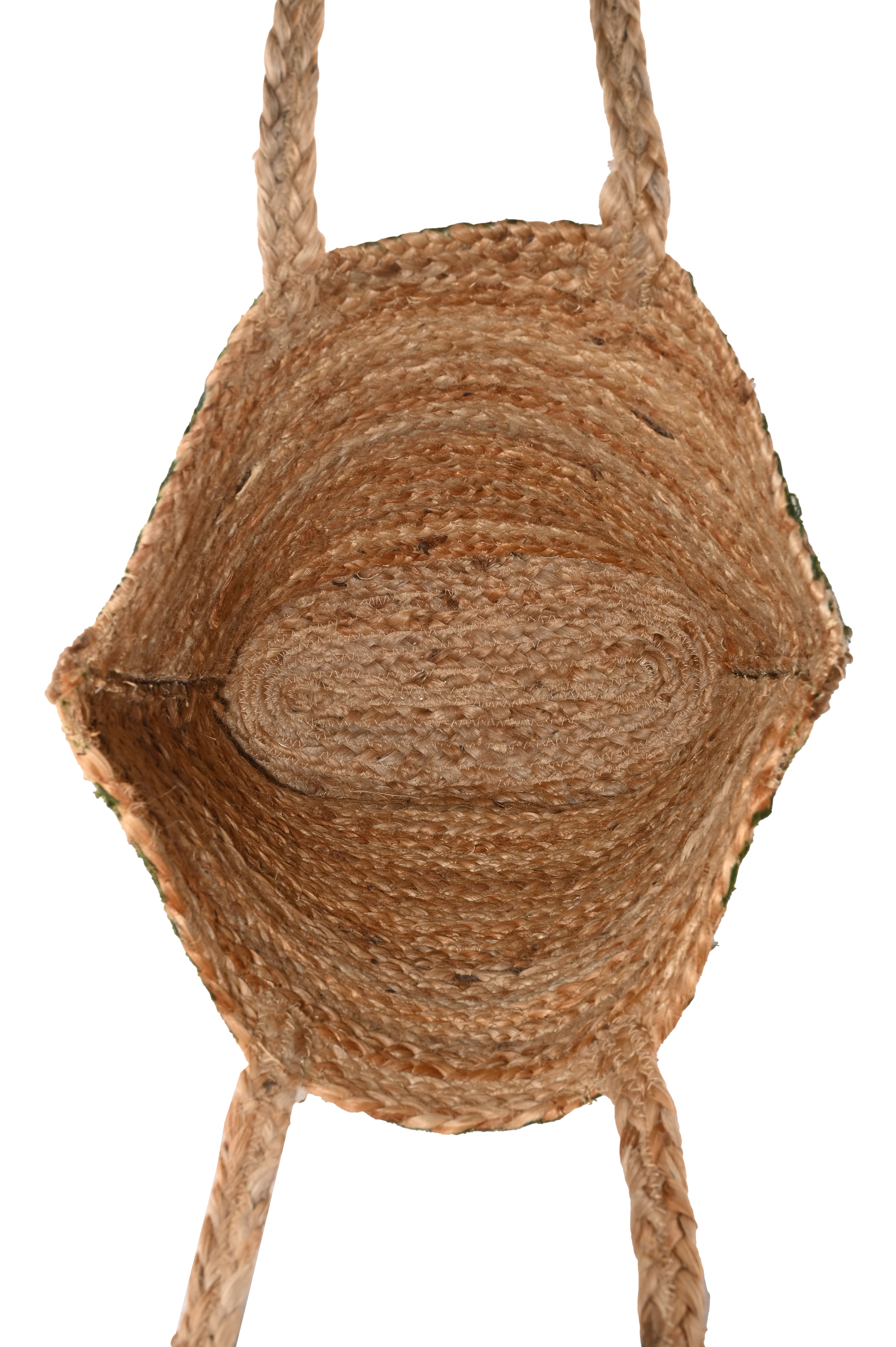 GREEN LEOPARD PRINT  BEACH JUTE TOTE BAG