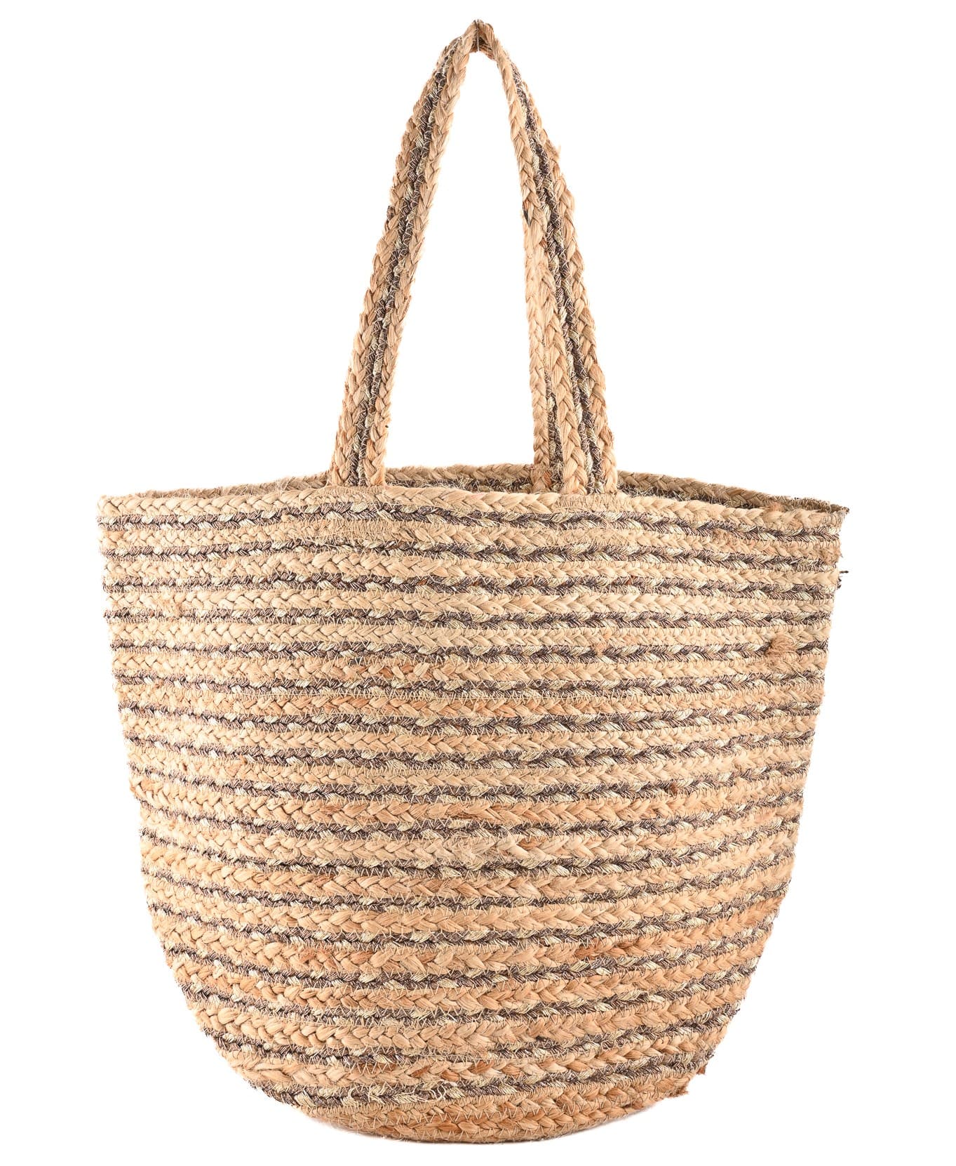 LUREX AND JUTE BRAIDED TOTE BAG