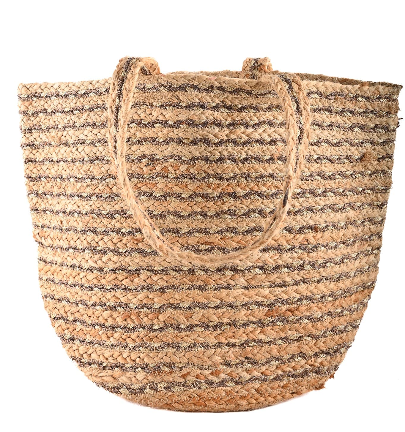 LUREX AND JUTE BRAIDED TOTE BAG