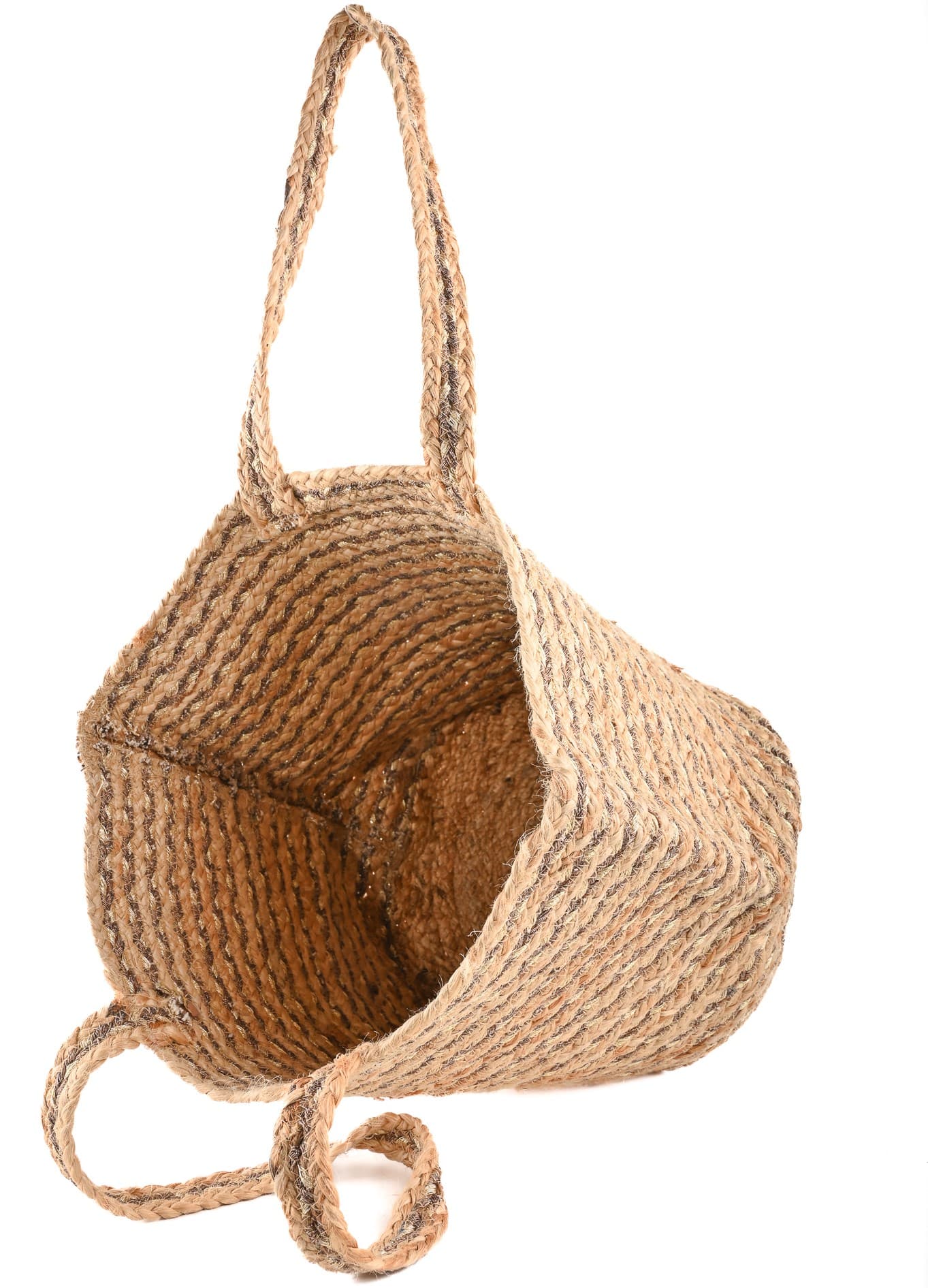 LUREX AND JUTE BRAIDED TOTE BAG