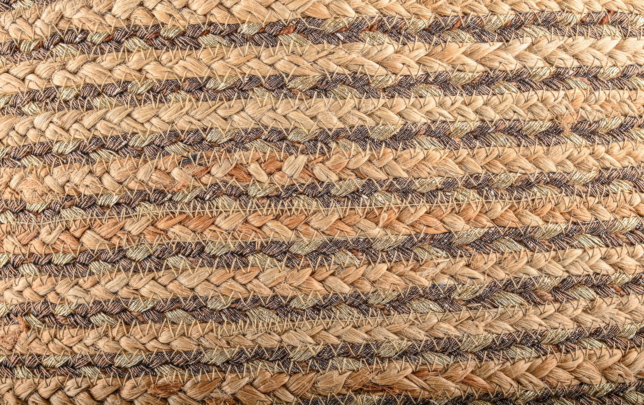 LUREX AND JUTE BRAIDED TOTE BAG