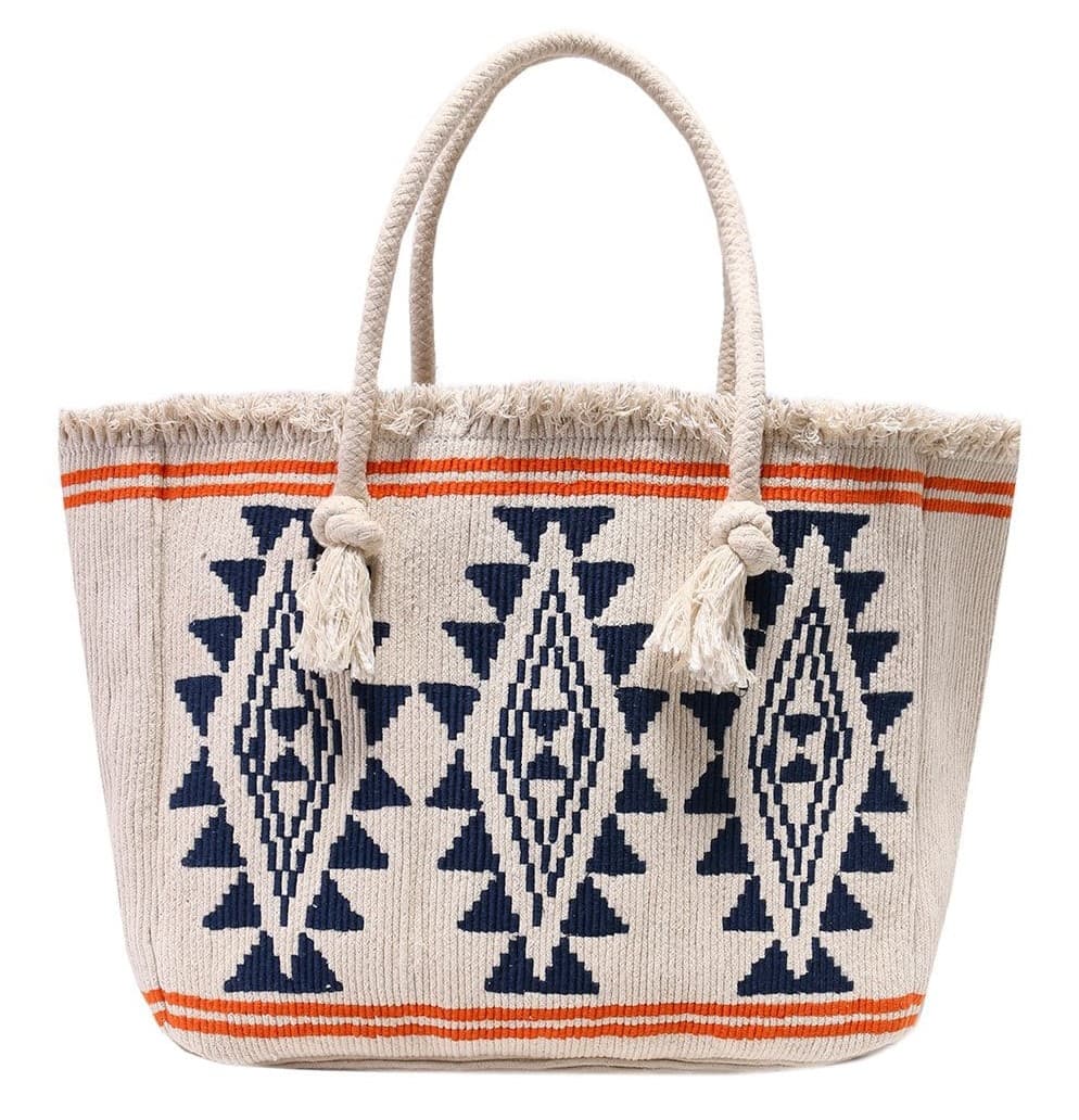 ROPE GEOMETRIC  PRINT TOTE BAG