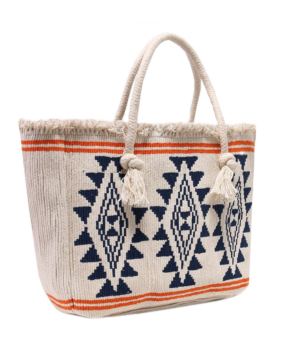 ROPE GEOMETRIC  PRINT TOTE BAG