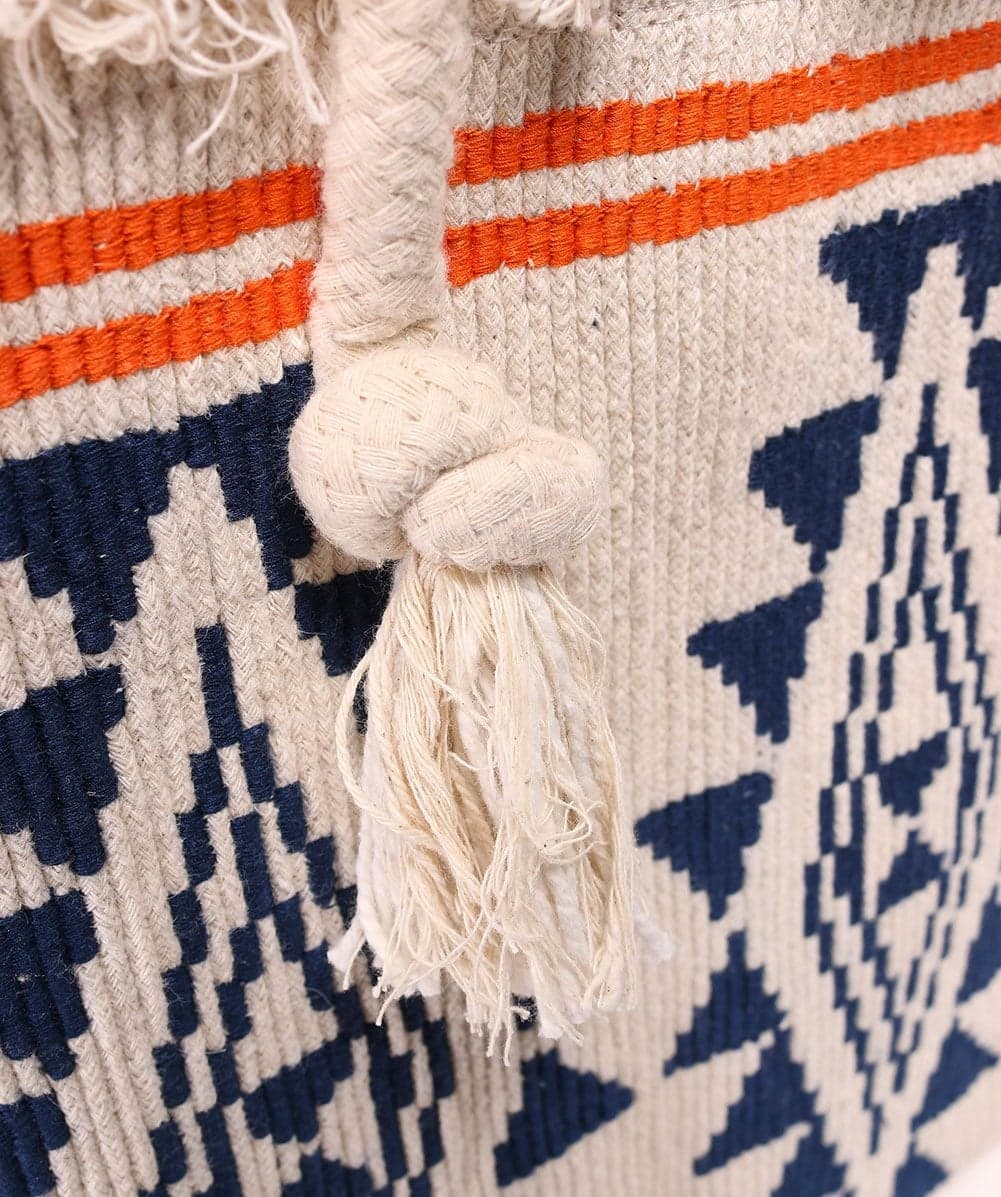 ROPE GEOMETRIC  PRINT TOTE BAG
