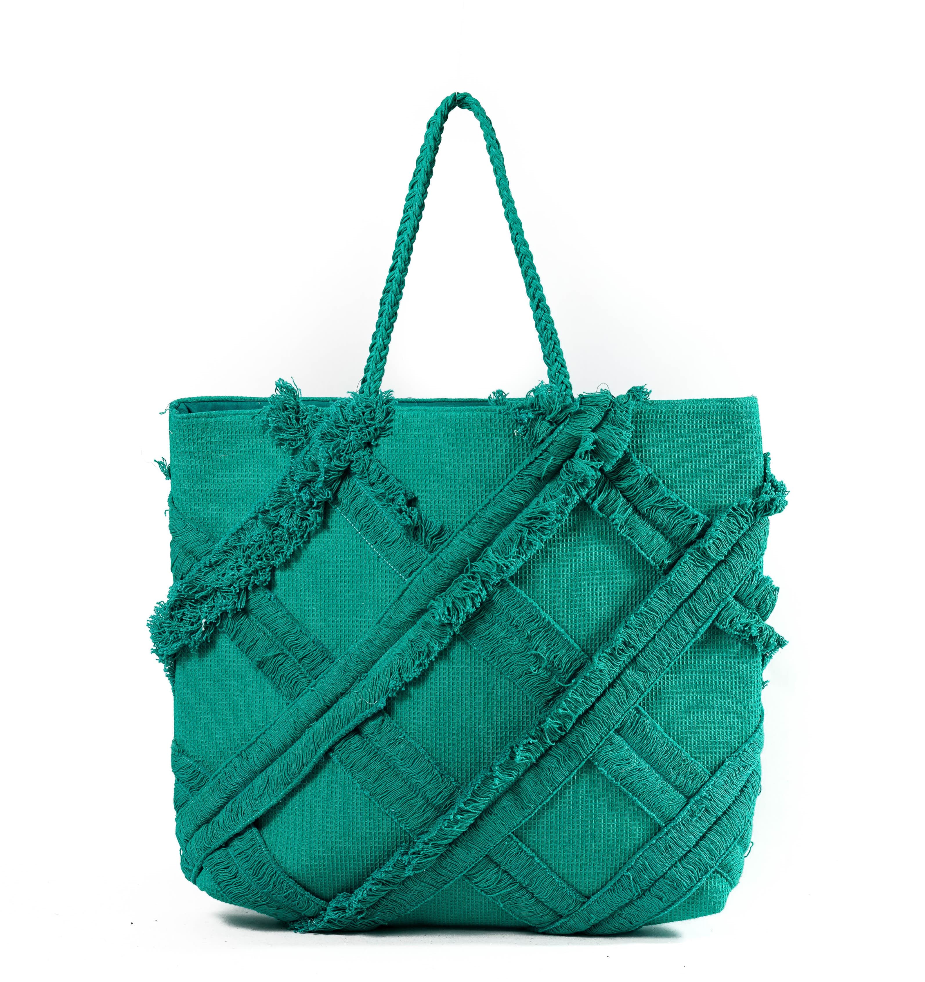 GREEN DIAMOND DESIGN COTTON TOTE BAG