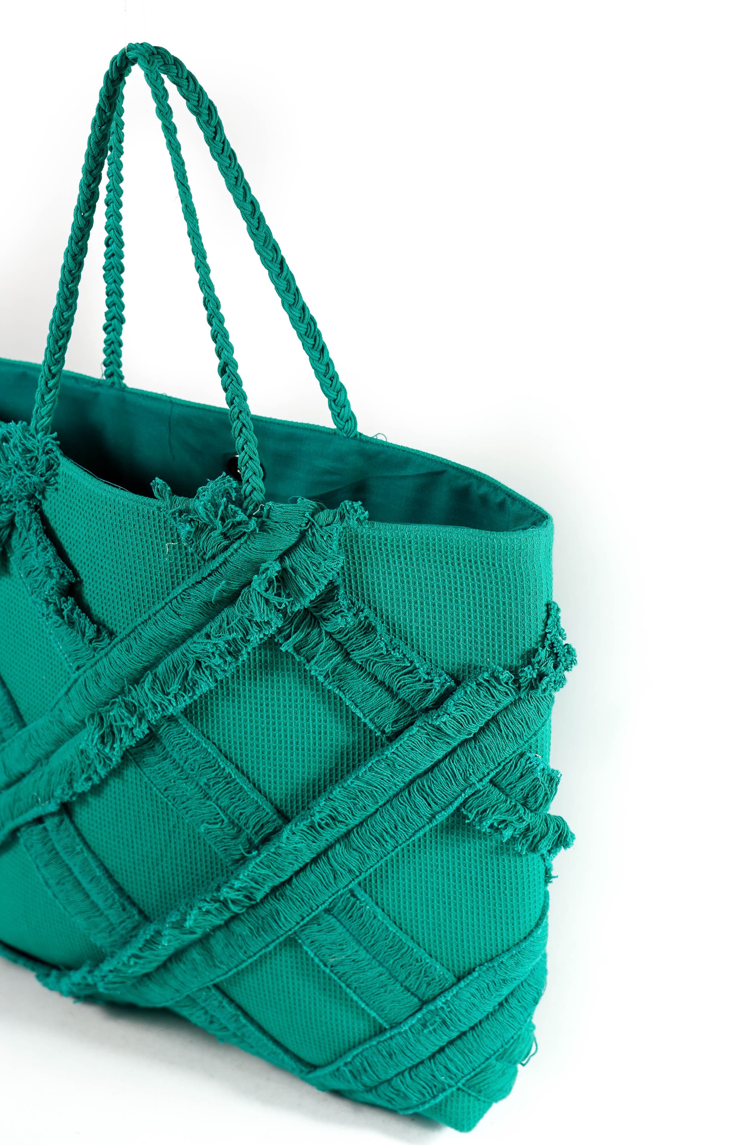 GREEN DIAMOND DESIGN COTTON TOTE BAG
