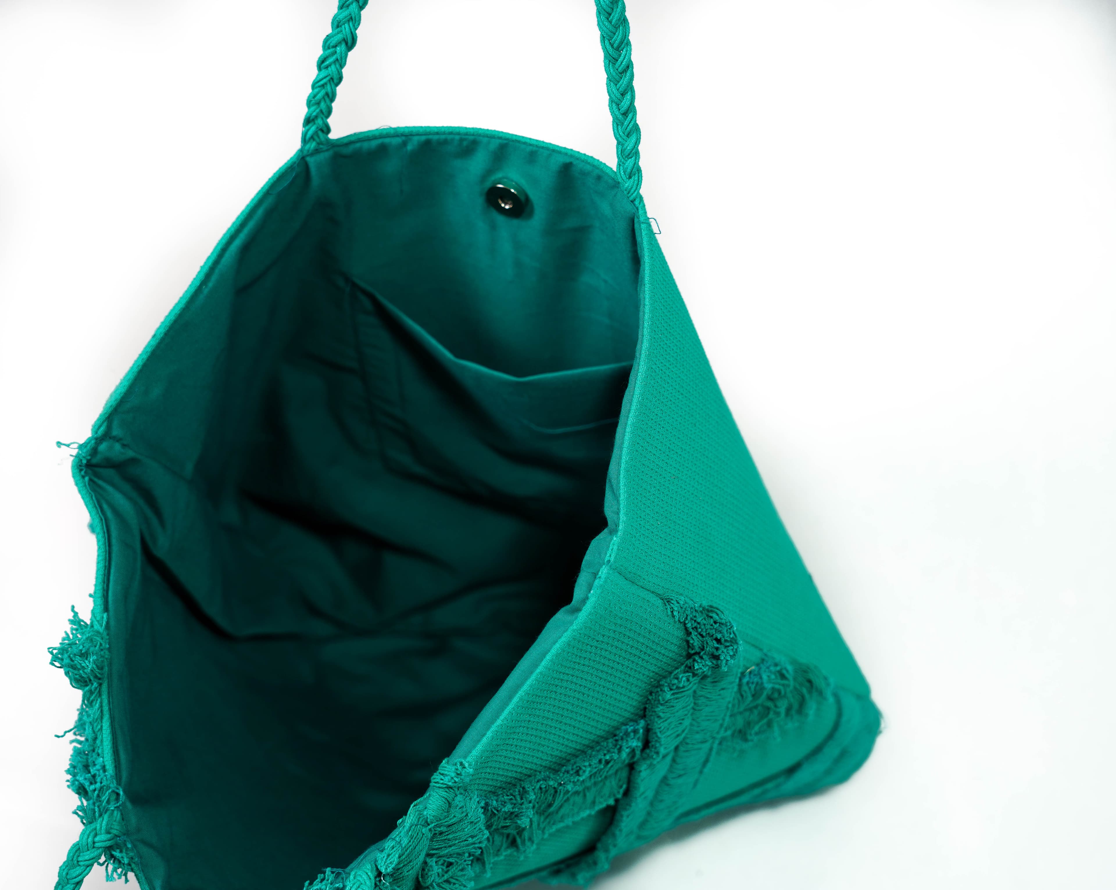 GREEN DIAMOND DESIGN COTTON TOTE BAG
