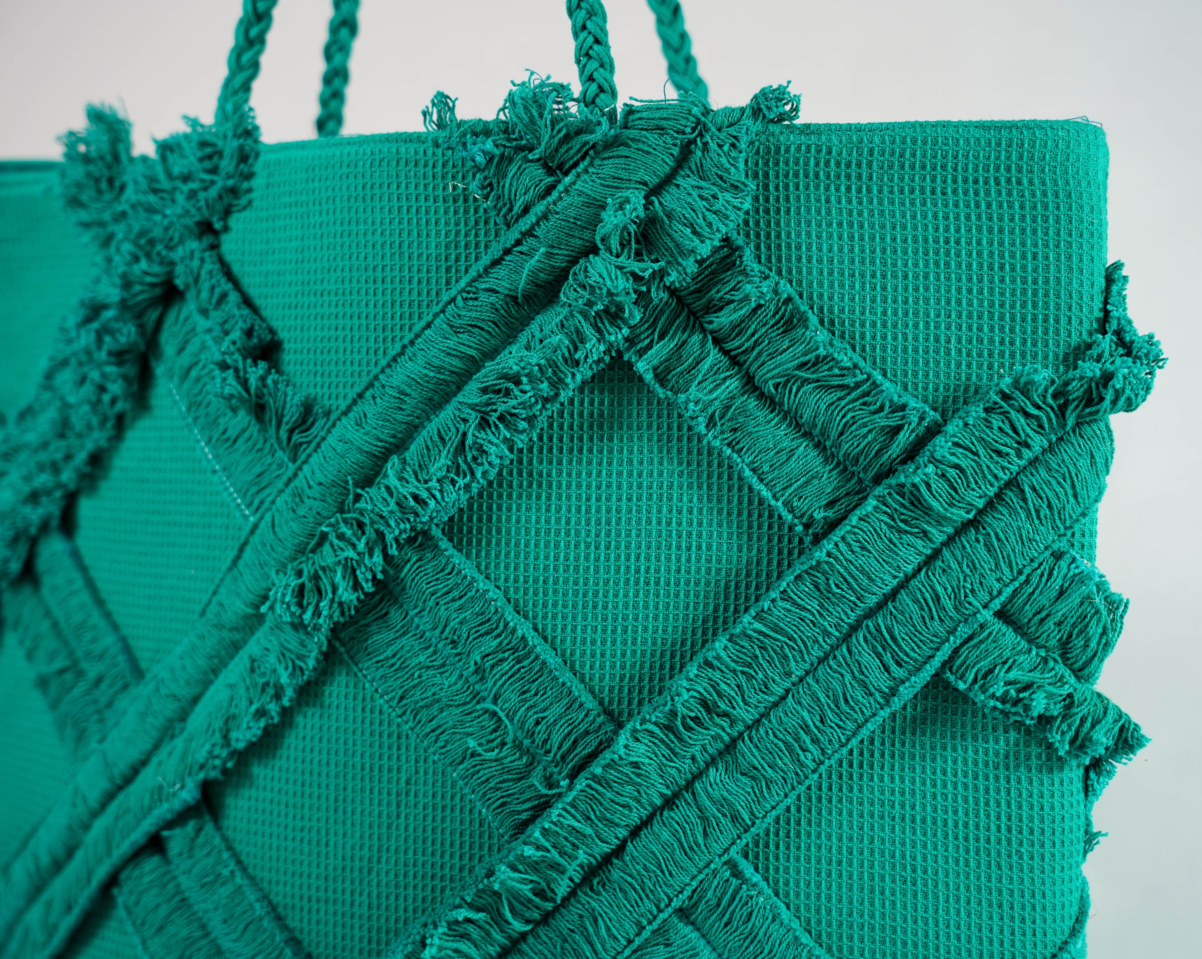GREEN DIAMOND DESIGN COTTON TOTE BAG