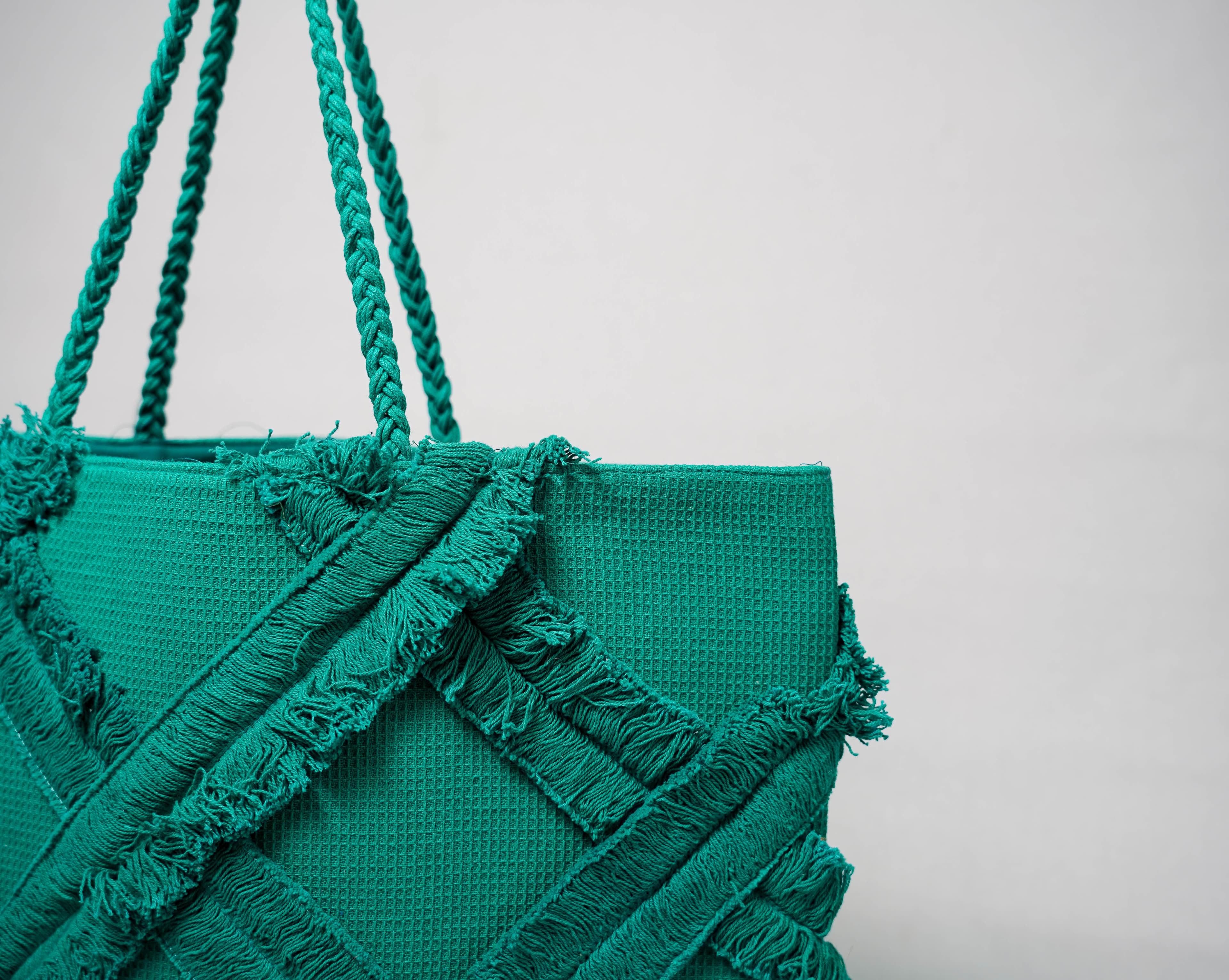GREEN DIAMOND DESIGN COTTON TOTE BAG