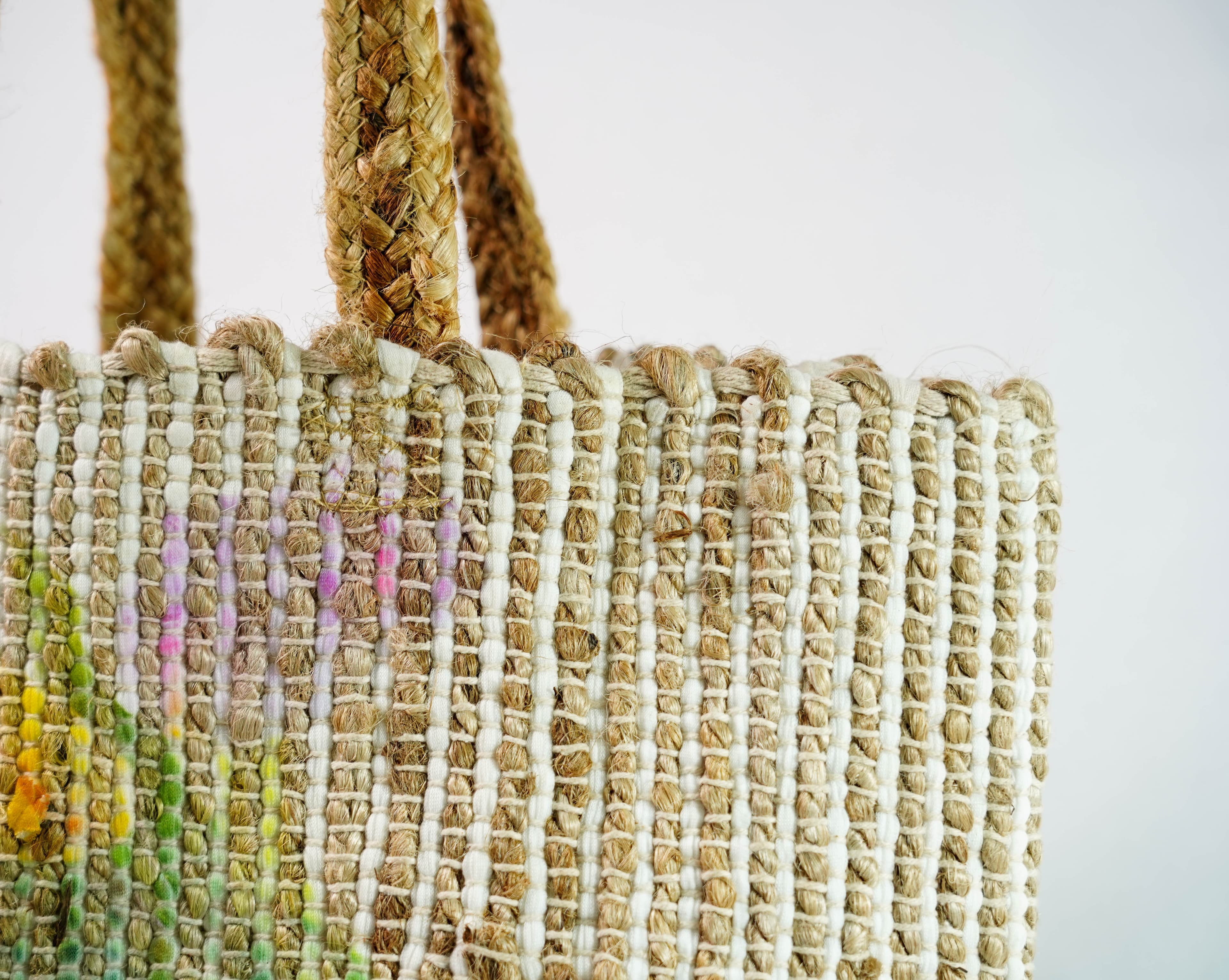 MULTI COLOR FLORAL PRINT TOTE BAG
